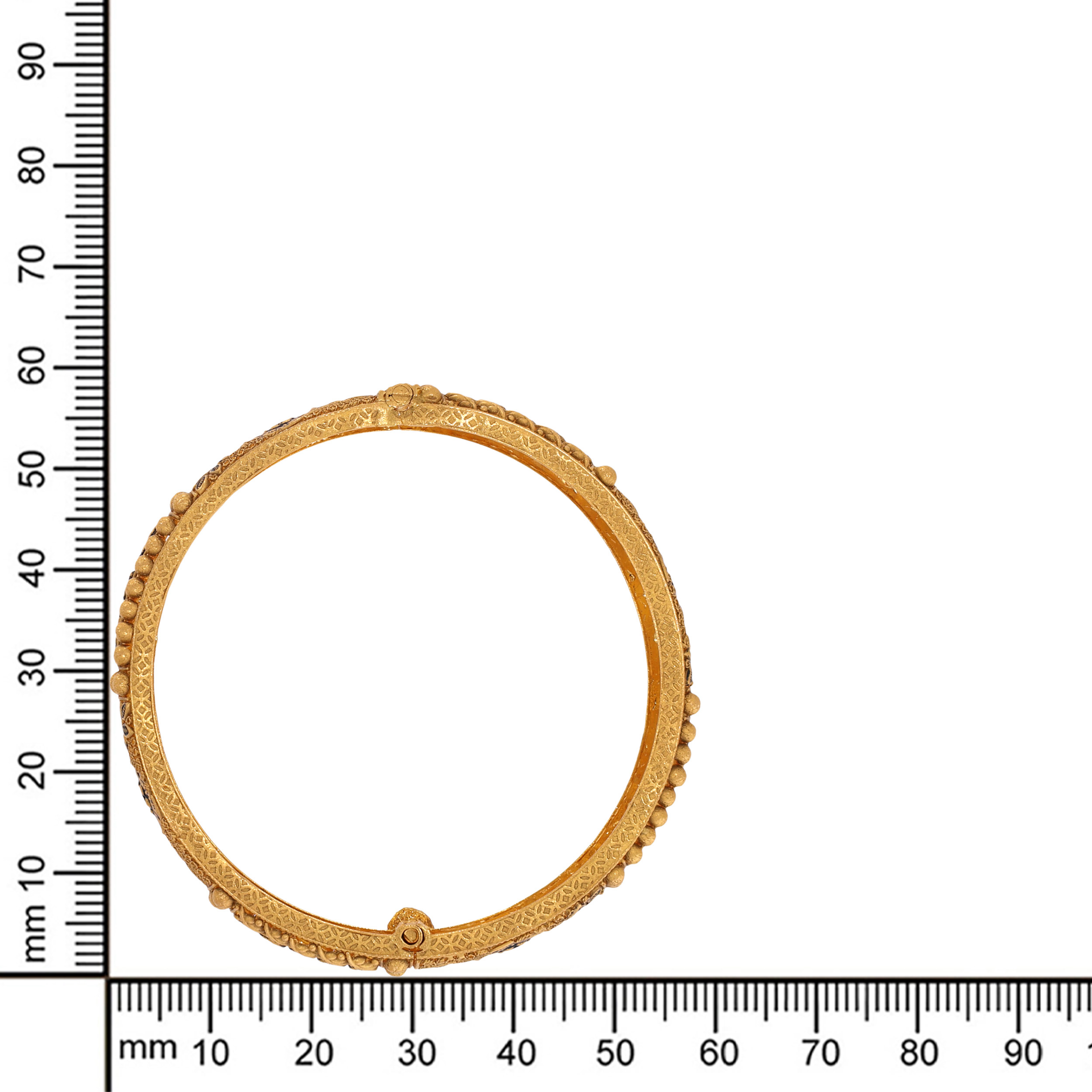 Royal Bloom Antique Gold Chur Bangle - Senco Gold and Diamonds