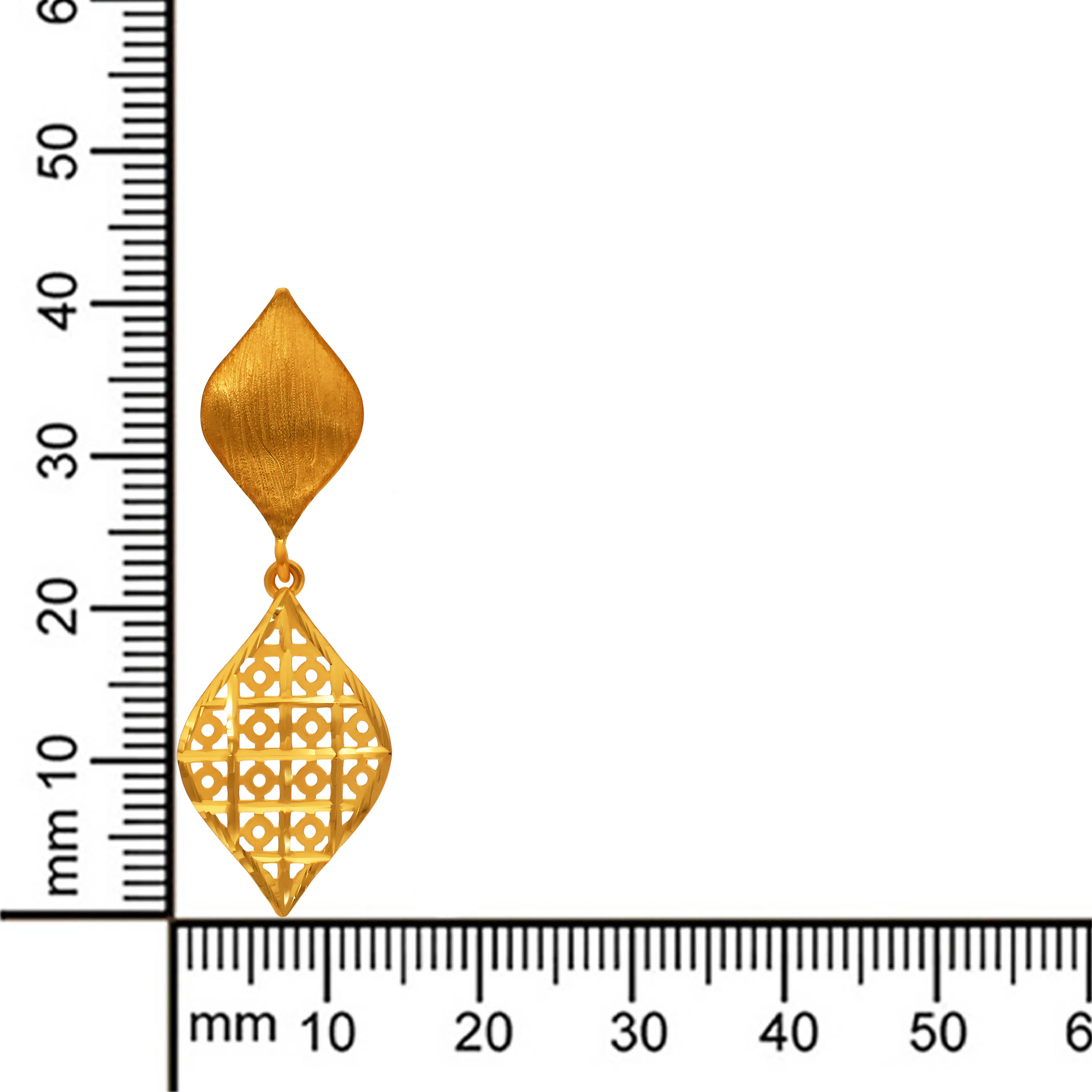 Ornate Grid Gold Earrings - Senco Gold and Diamonds