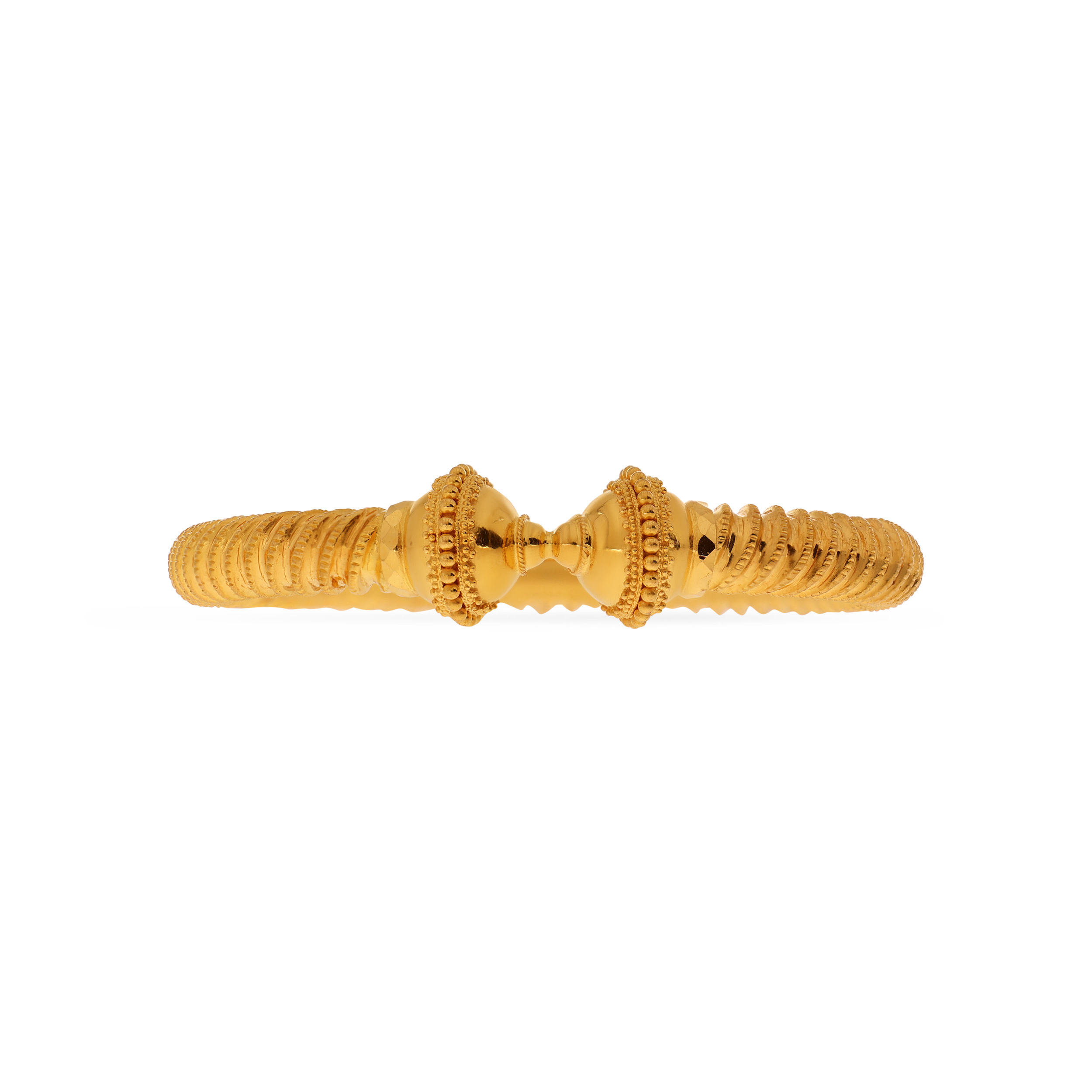Traditional Swirls Gold Mukh Bangle - Senco Gold and Diamonds