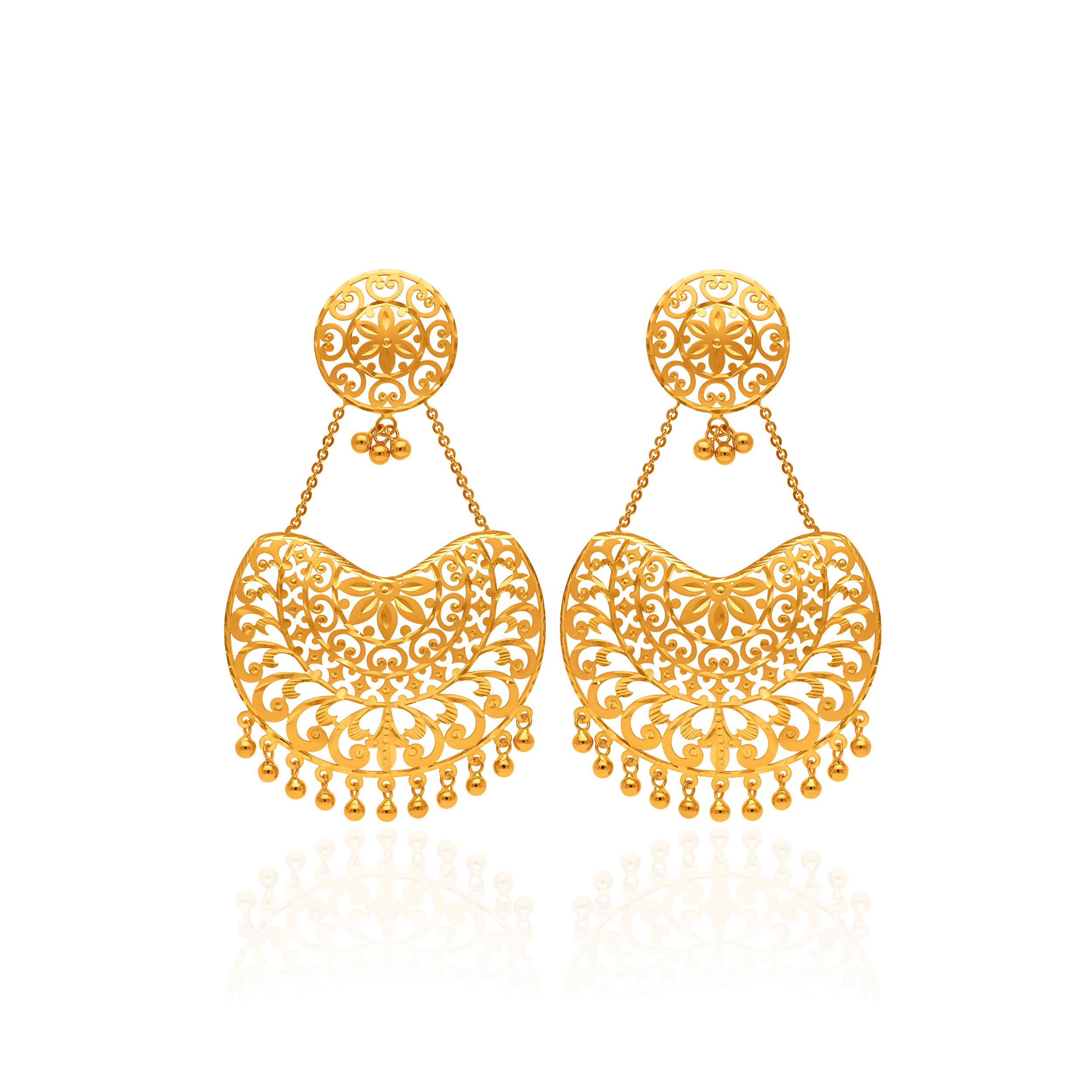 Regal Web Gold Earrings - Senco Gold and Diamonds