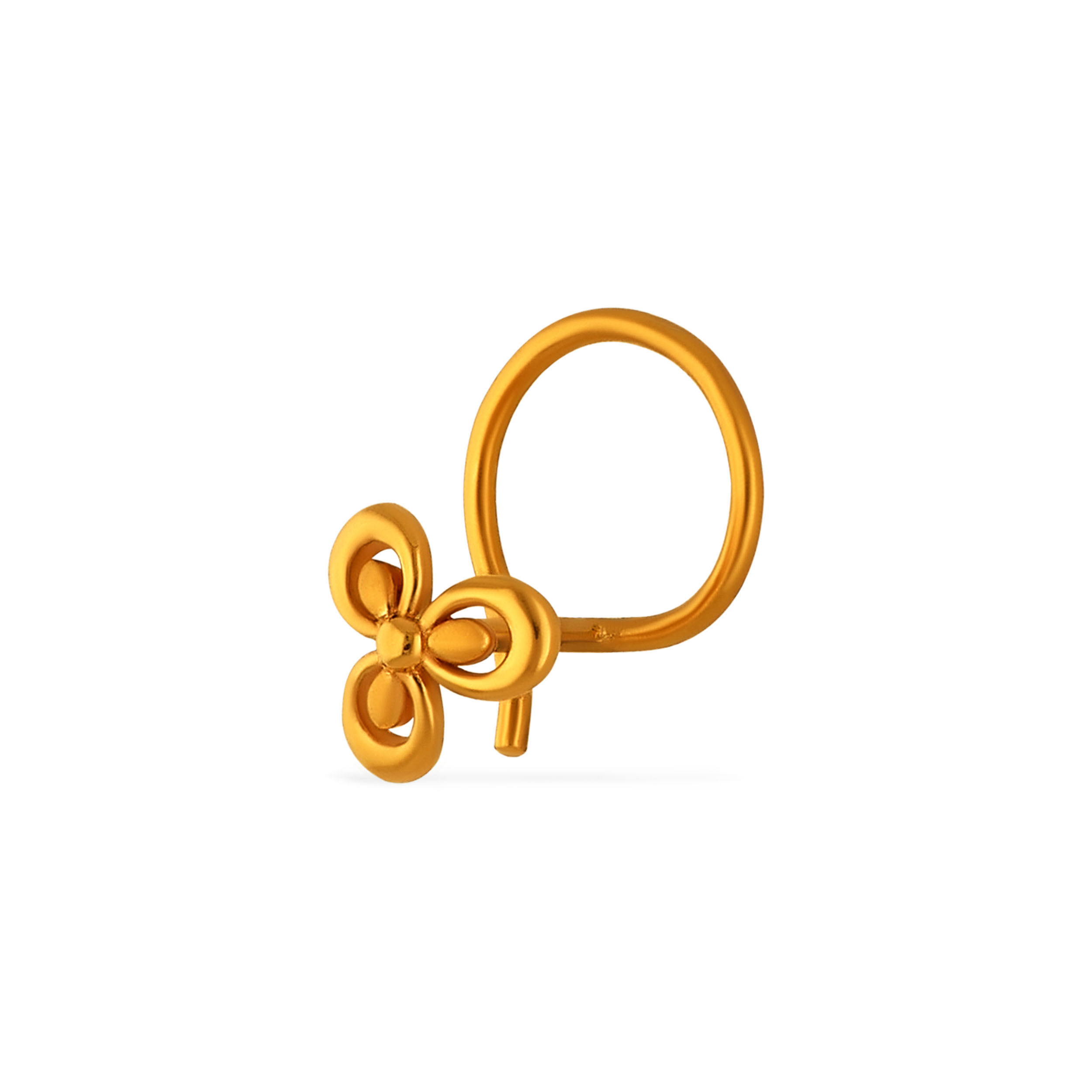  Trefoil Gold Nose Pin - Senco Gold and Diamonds