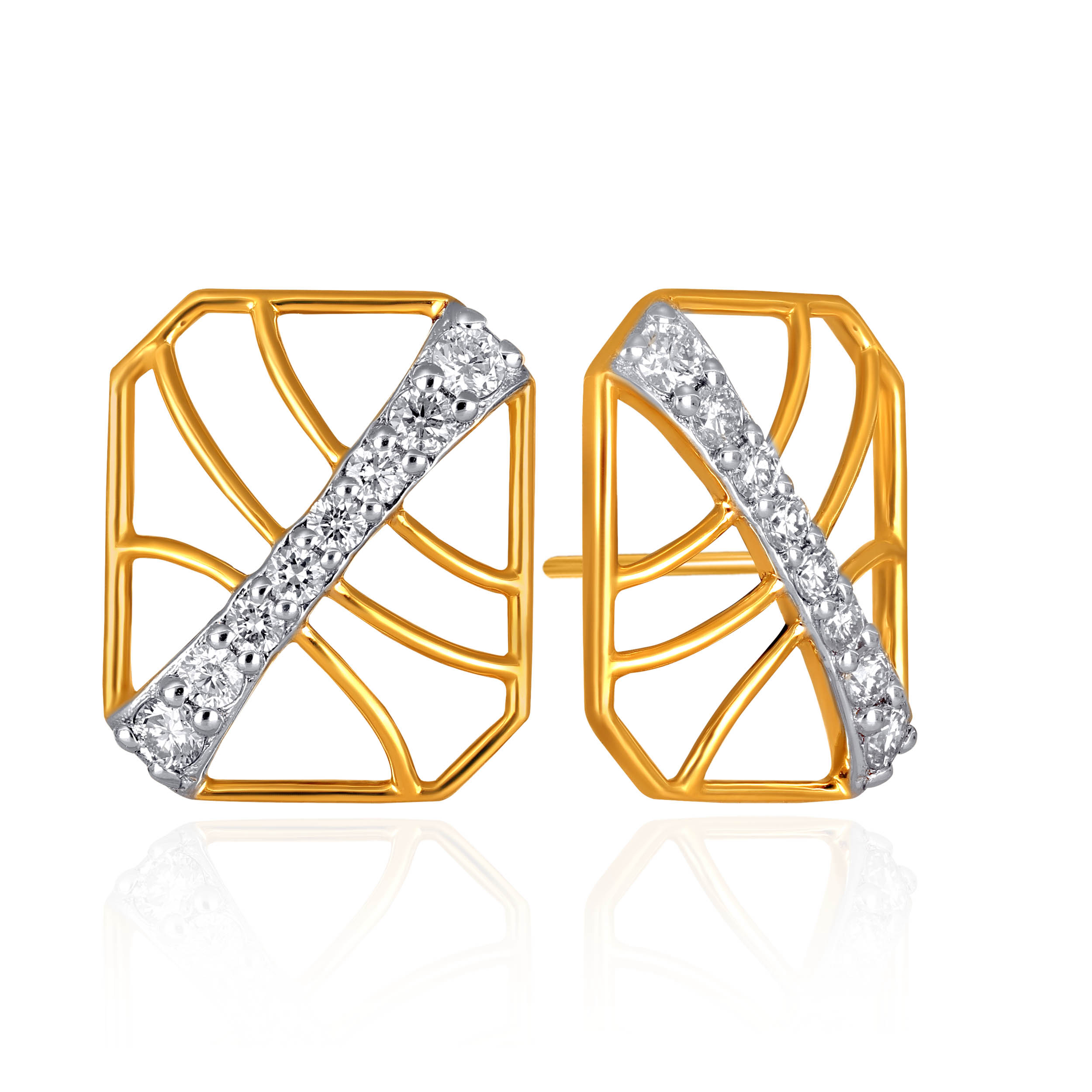 Prismique Luxe Diamond Studs - Senco Gold and Diamonds