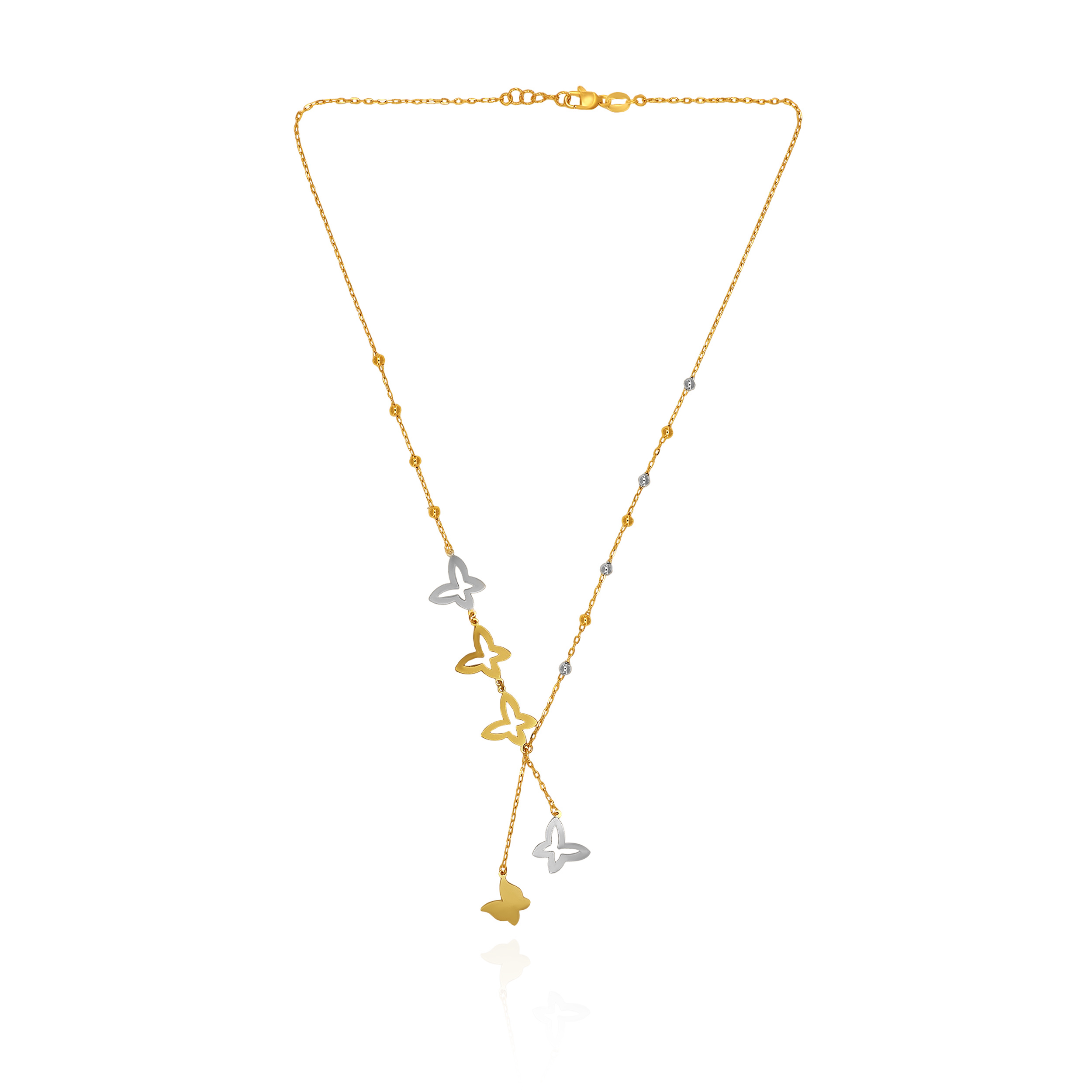 DuoFlair Butterfly Motif Gold Chain - Senco Gold and Diamonds