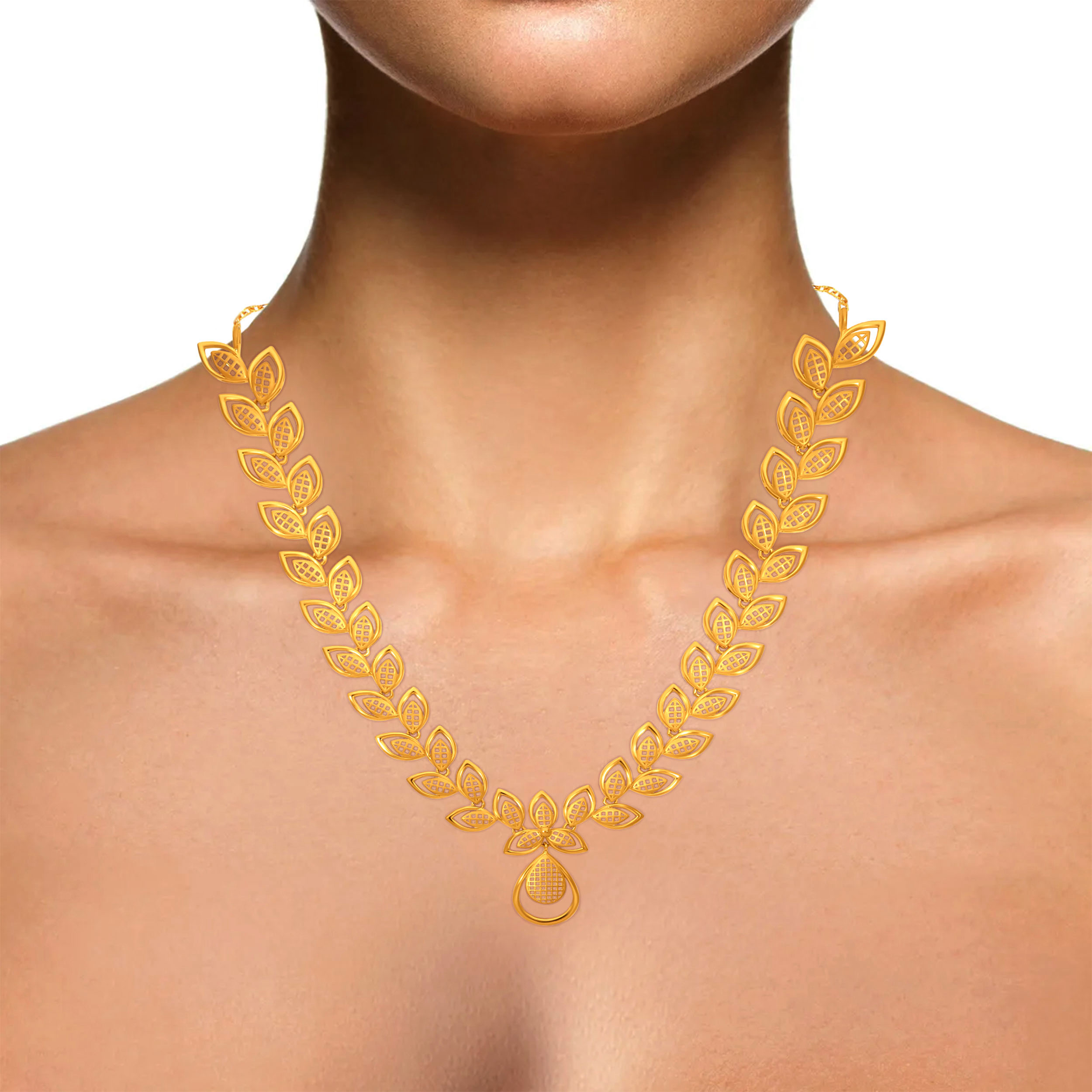 Delicate Golden Leaf Necklace - Senco Gold and Diamonds