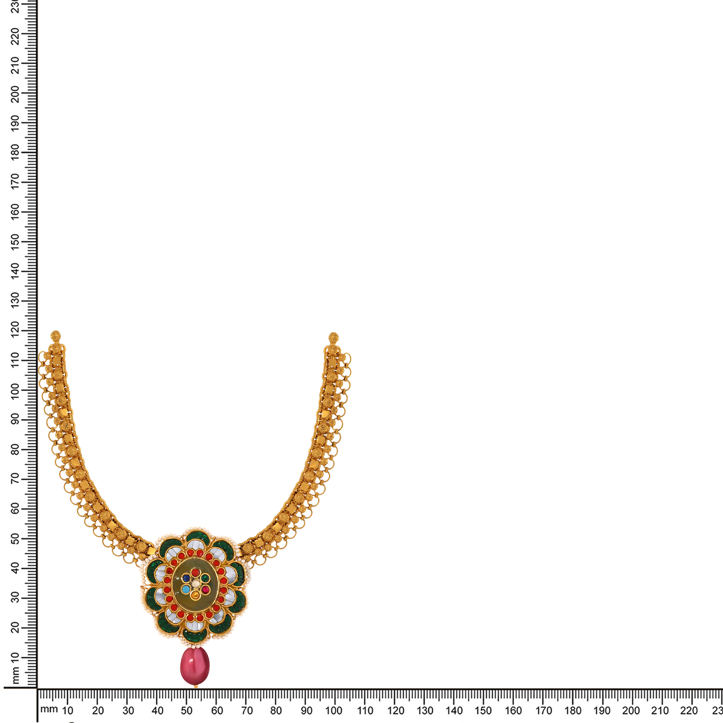 22K Yellow Gold Kundan Necklace-GN-D000788425 - Senco Gold and Diamonds