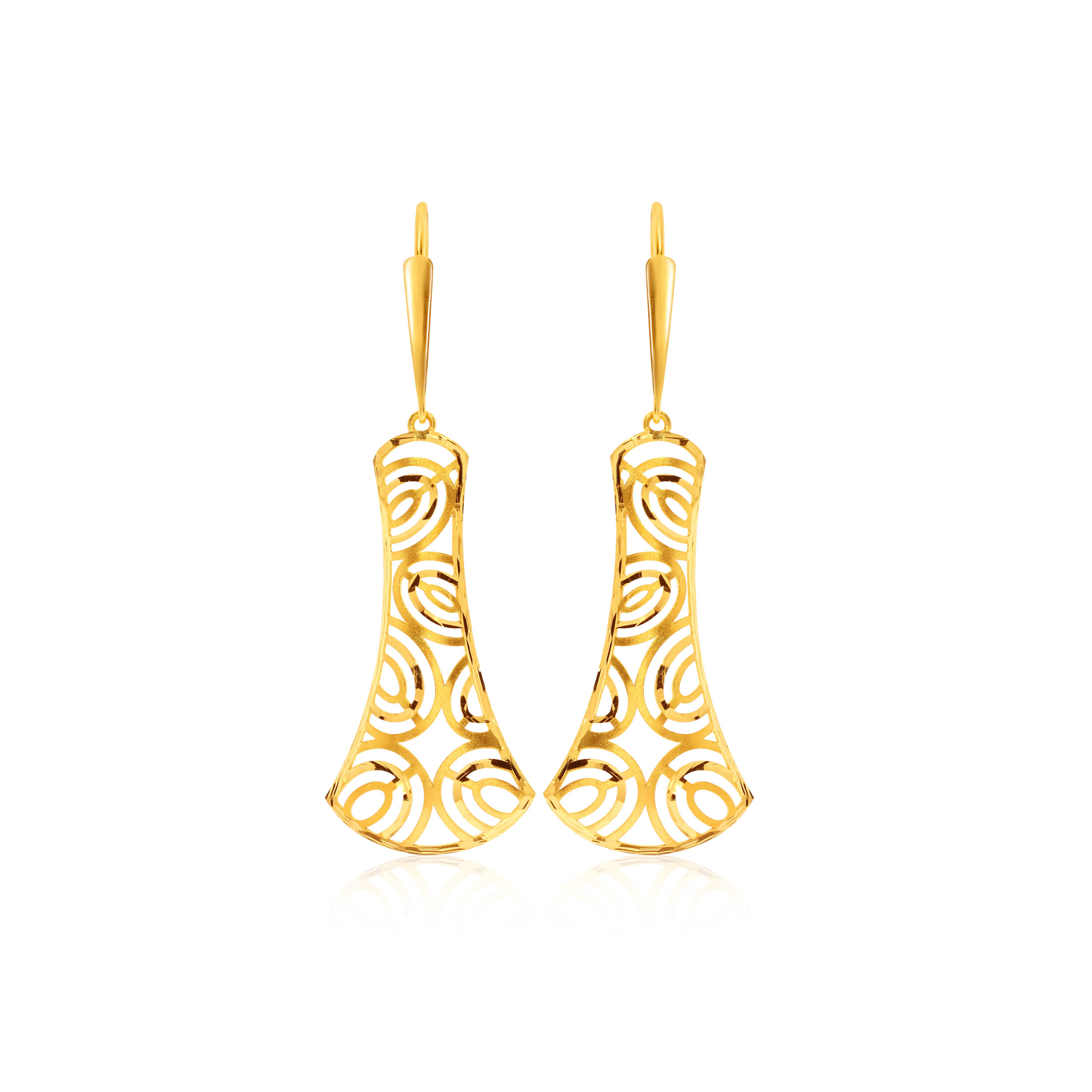 Fashionable Chime Gold Hook Earrings - Senco Gold and Diamonds