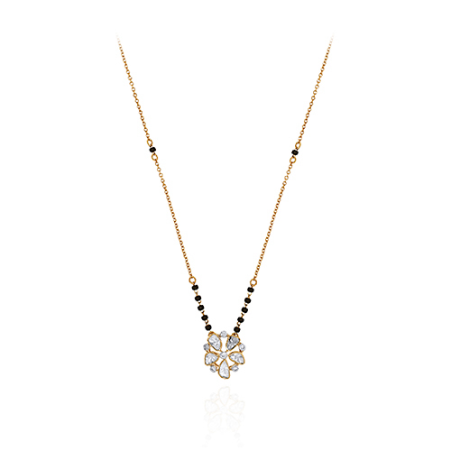 Luna Serene Polki Diamond Mangalsutra - Senco Gold and Diamonds