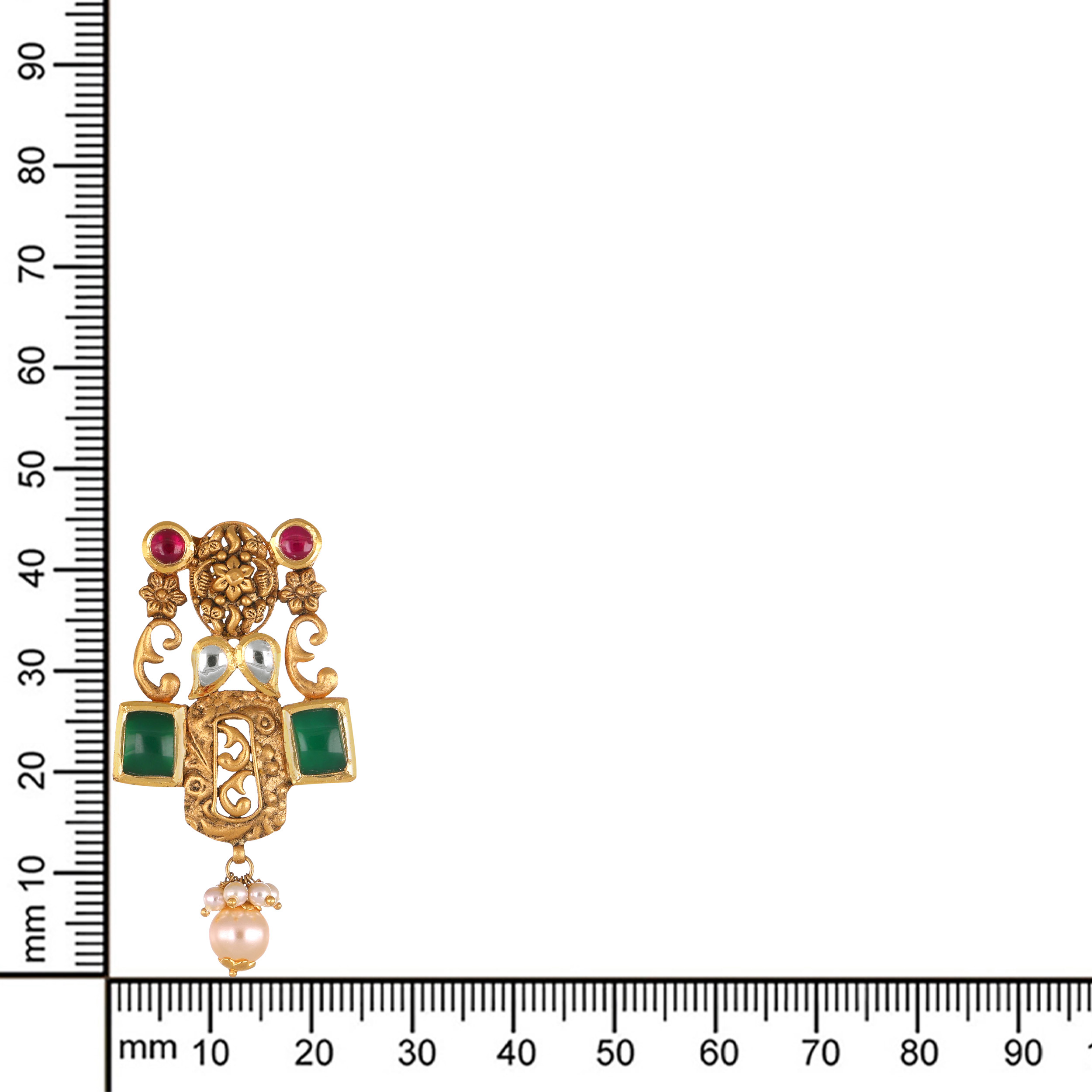 Vintage Kundan Drop Earrings - Senco Gold and Diamonds