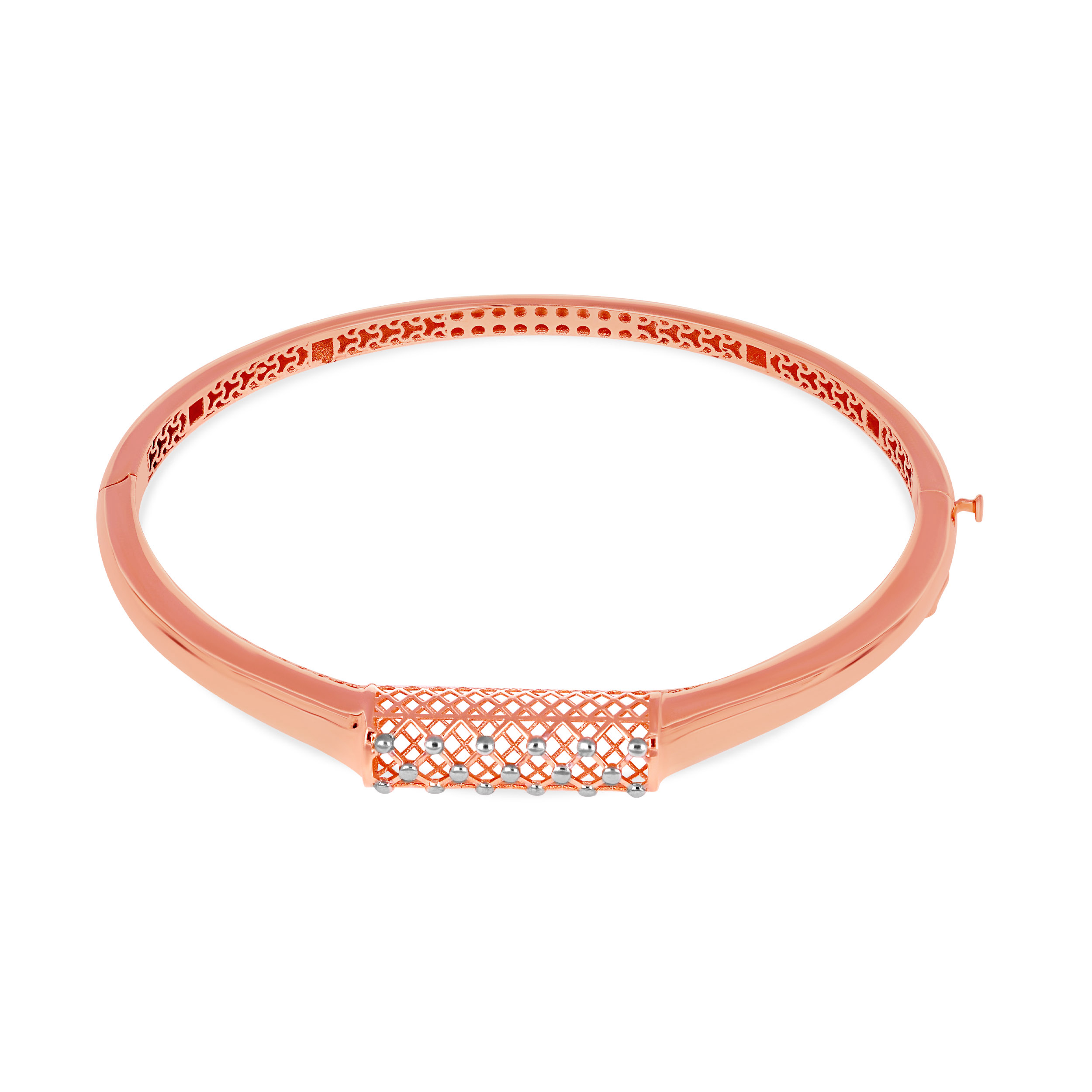 Lattice Rose Glamour Gold Chur Bangle - Senco Gold and Diamonds