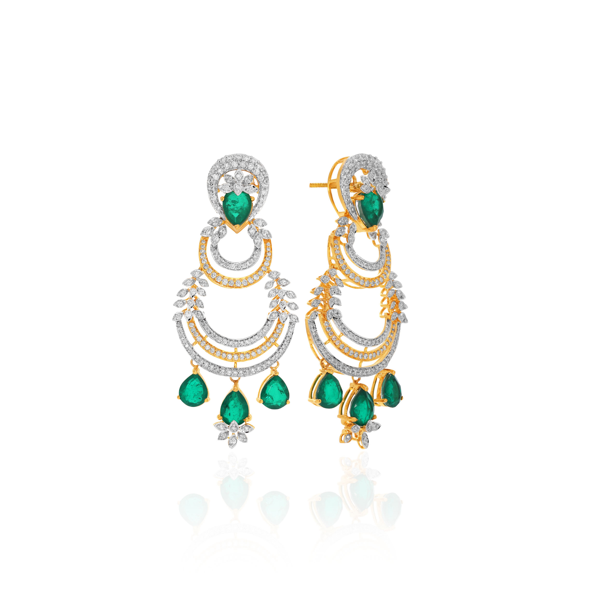 14K Yellow Gold Diamond Drop Earrings-DTGN-D000787118 - Senco Gold and Diamonds