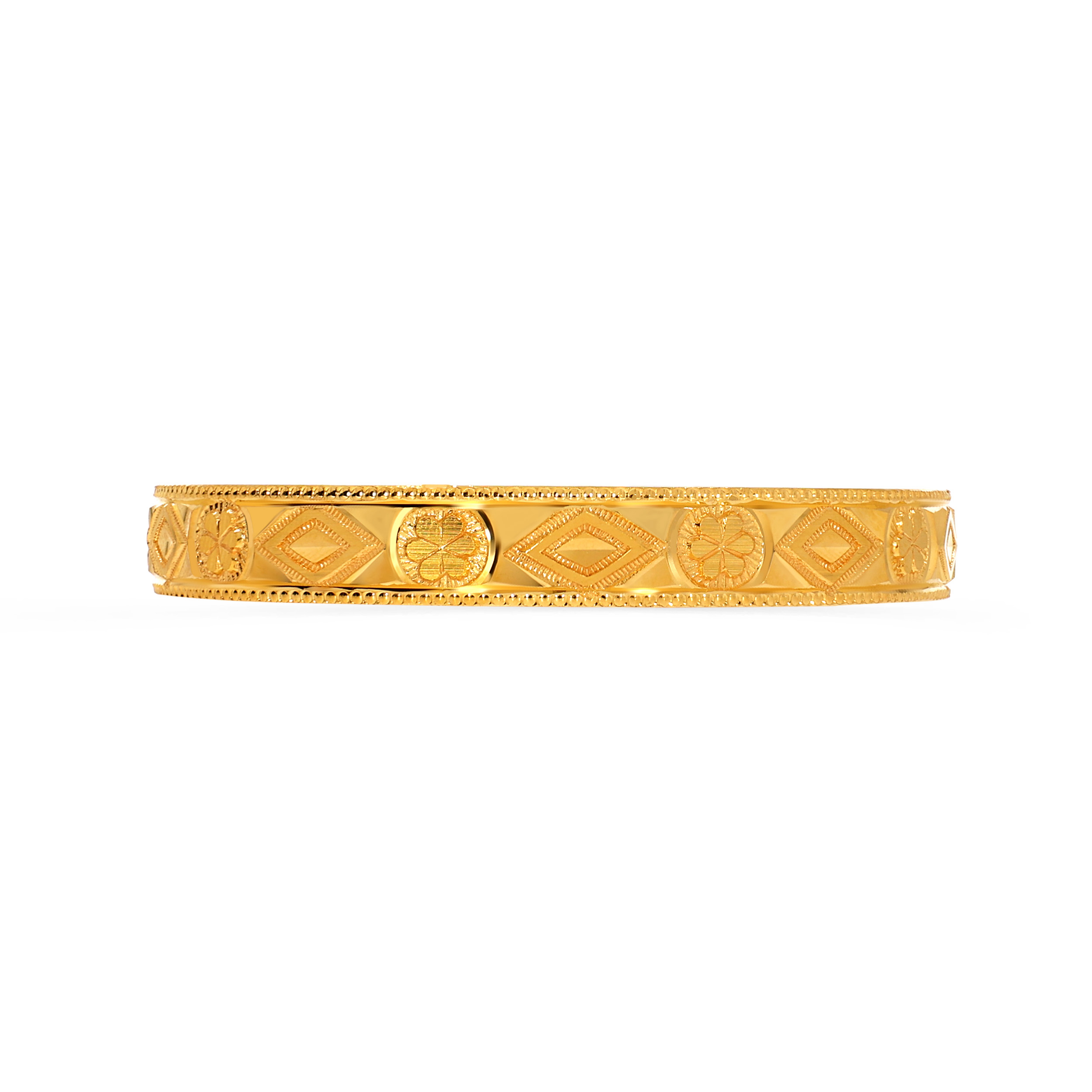 Geometric Blossom Gold Bangle - Senco Gold and Diamonds