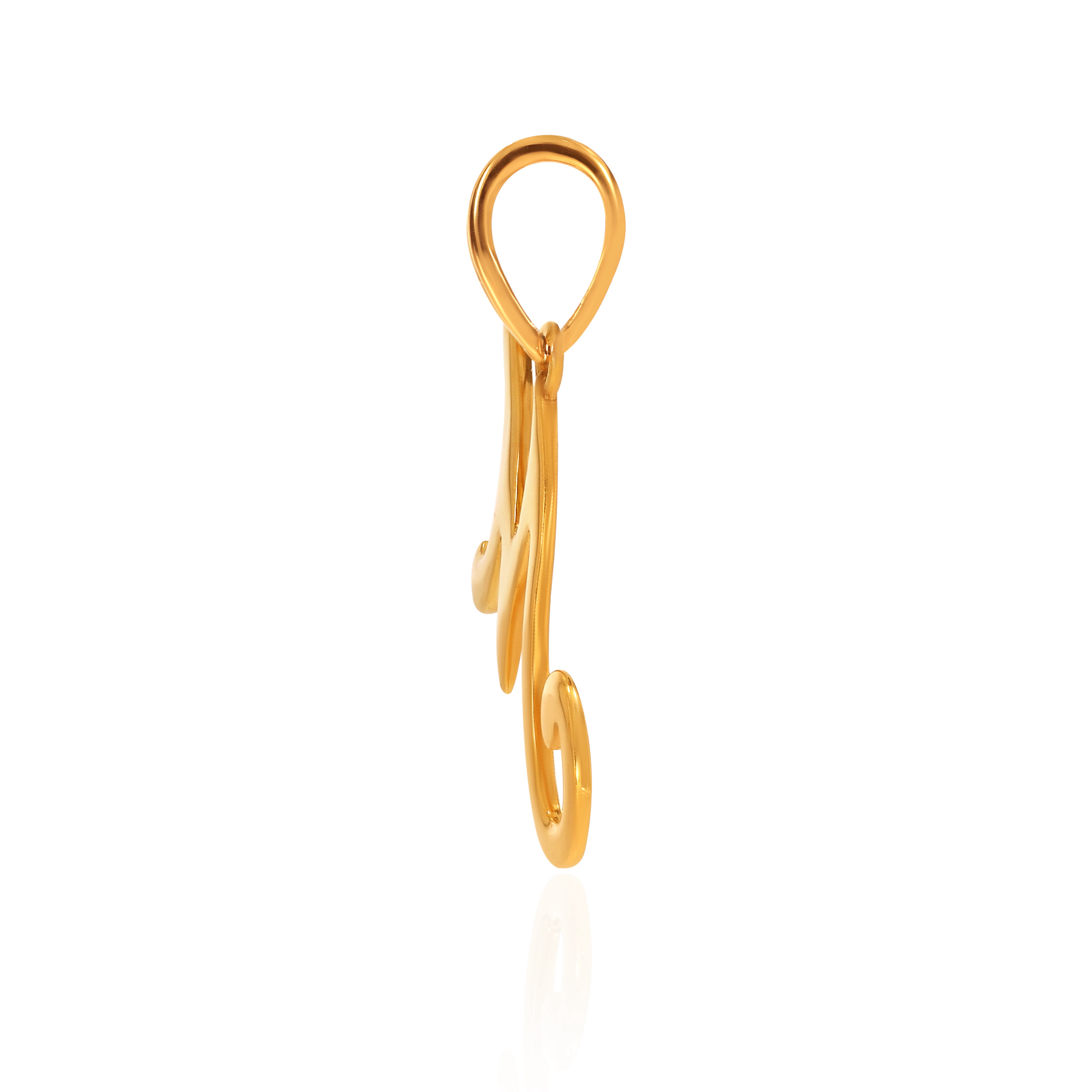 22K Yellow Gold M Alphabet Pendant-GPN-D000623597 - Senco Gold and Diamonds