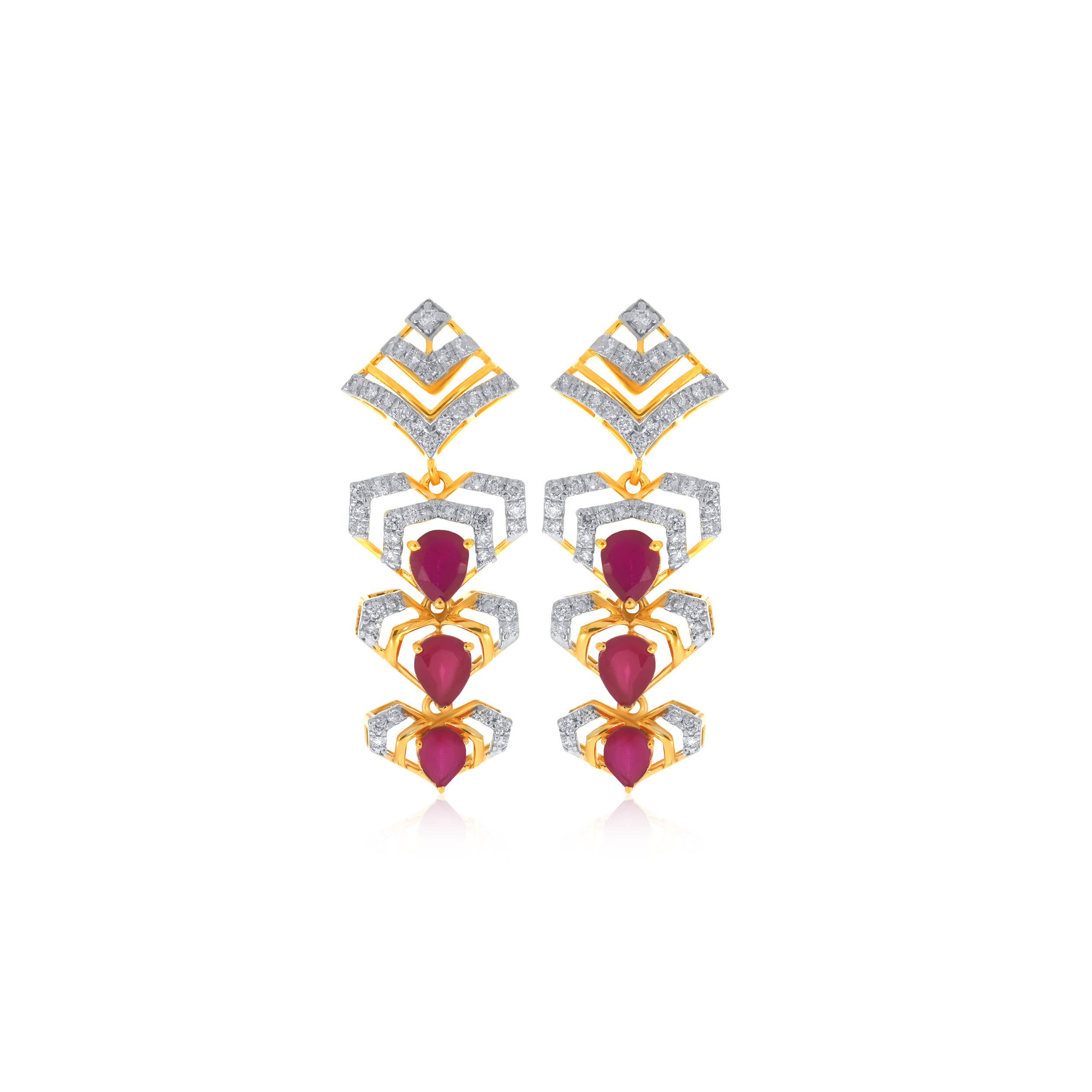 Geometric Adore Diamond Drop Earrings - Senco Gold and Diamonds