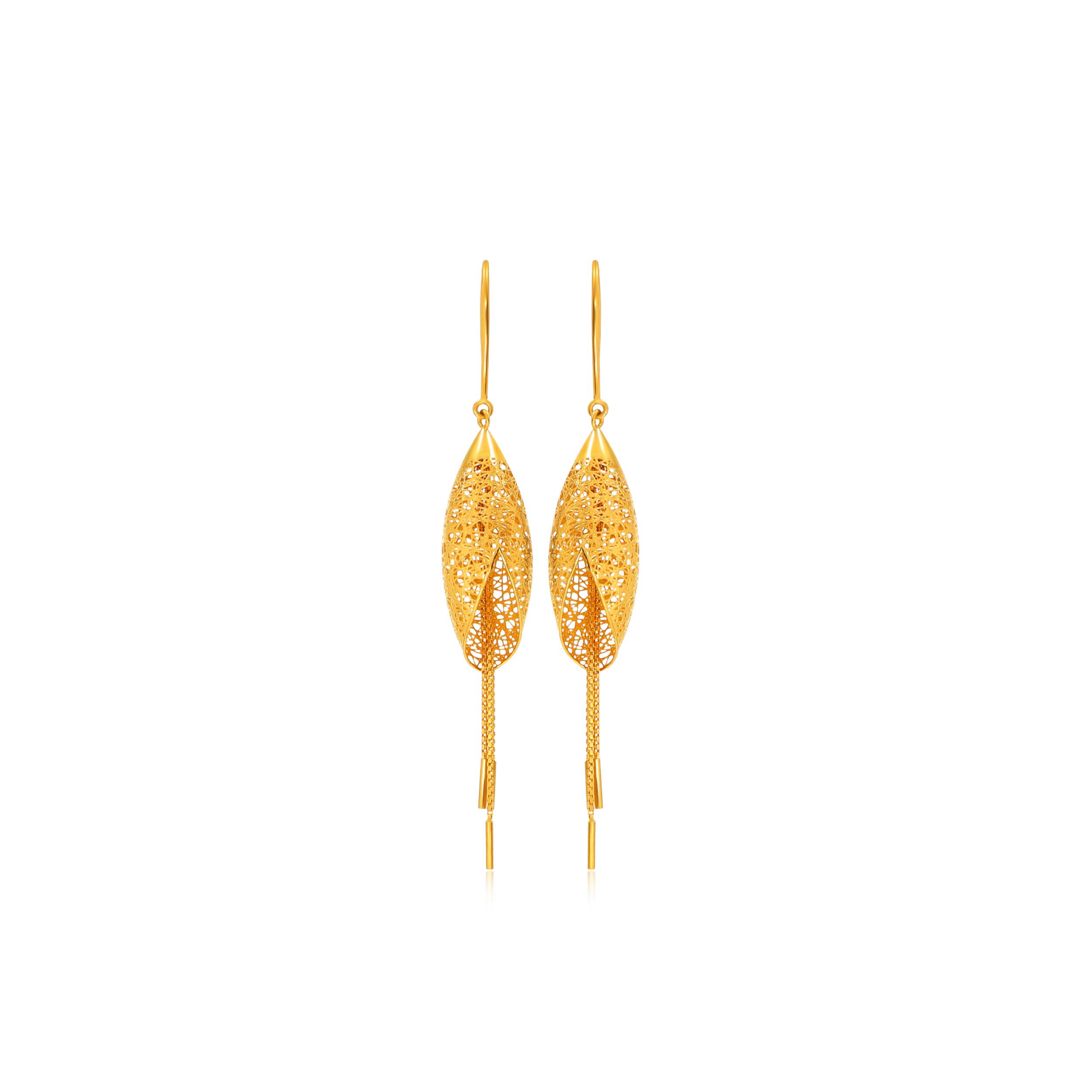 Delicate Wrap Gold Hook Earrings - Senco Gold and Diamonds