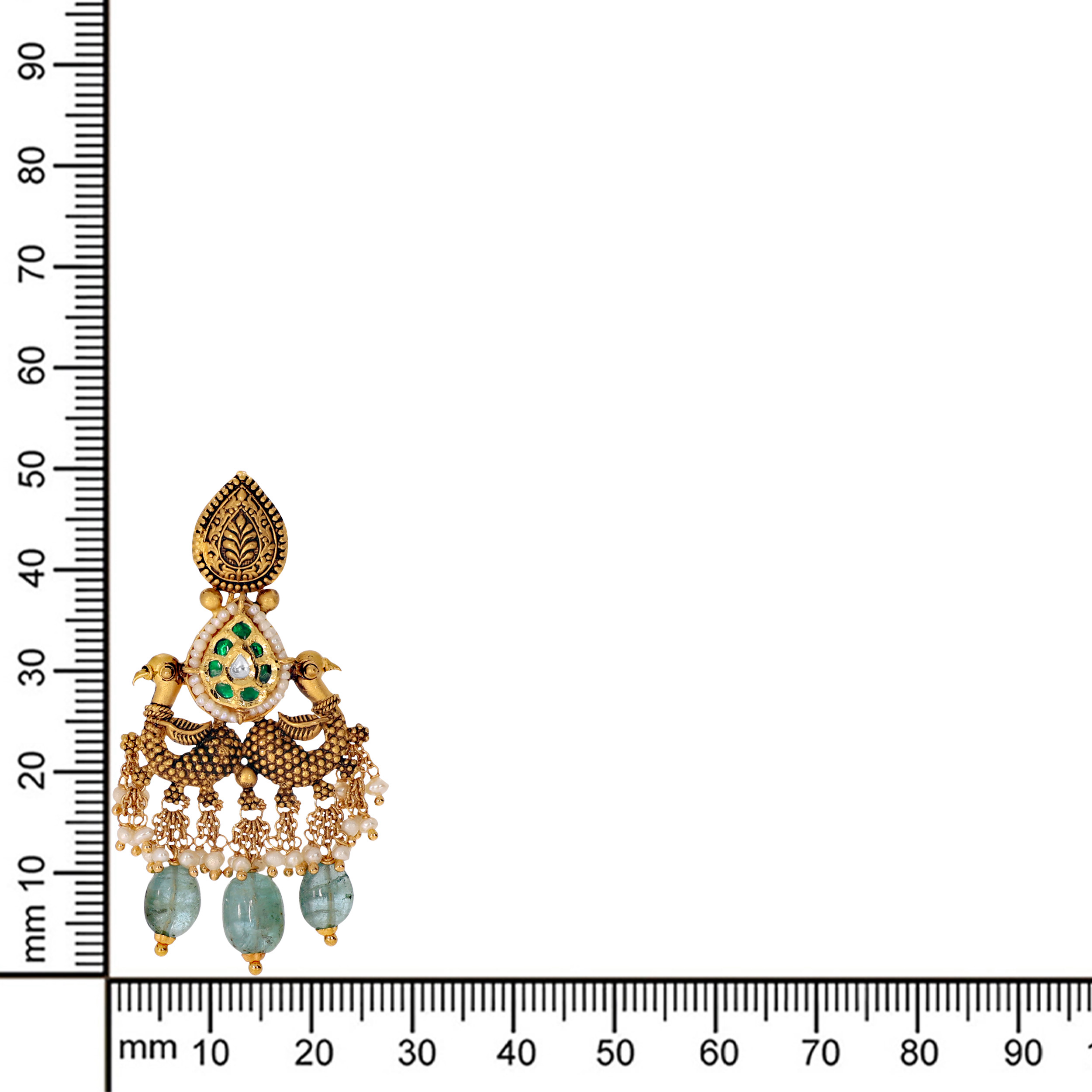 22K Yellow Gold Kundan Drop Earrings-GPGN-D000788451 - Senco Gold and Diamonds