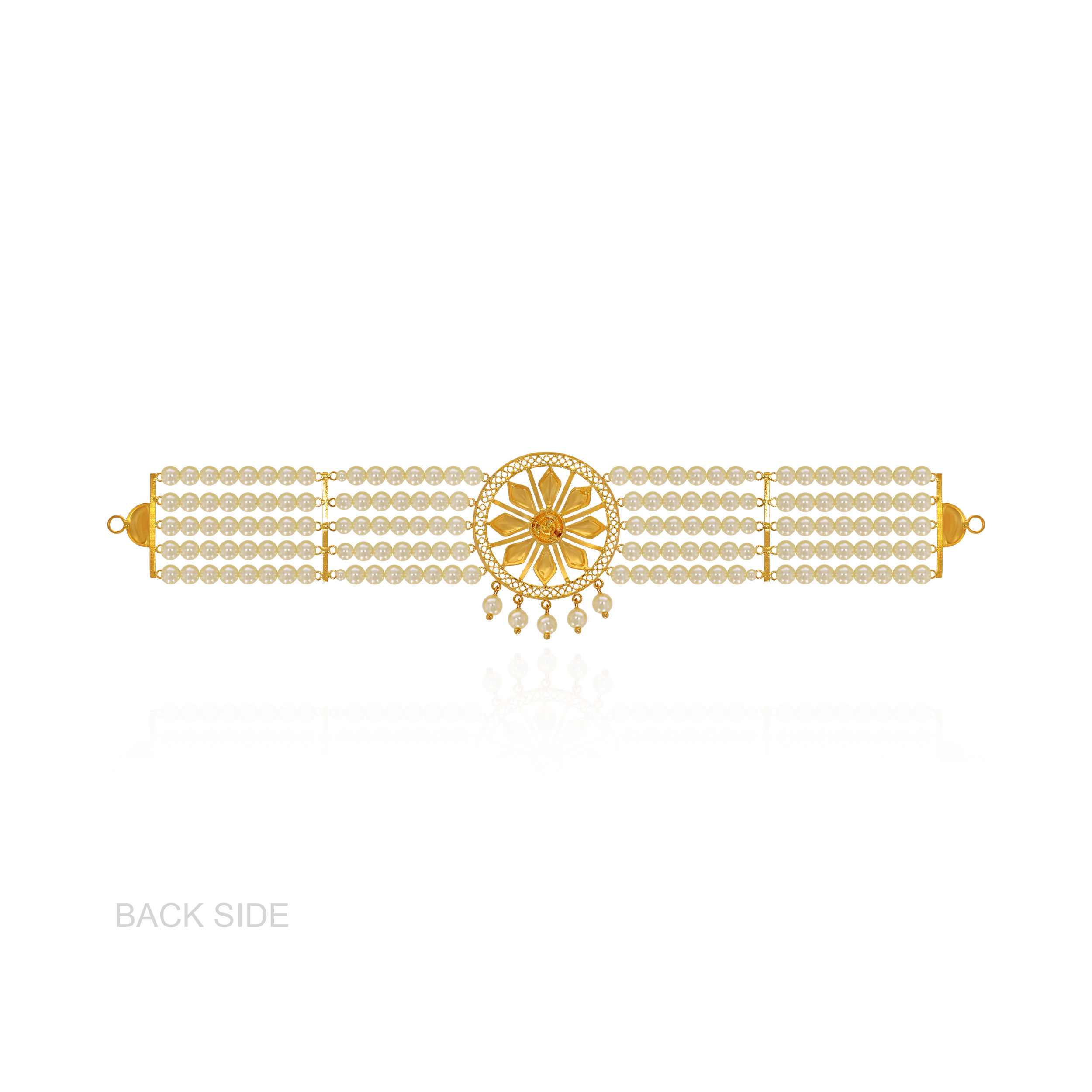 Elegant Pearl Drape Gold Choker - Senco Gold and Diamonds