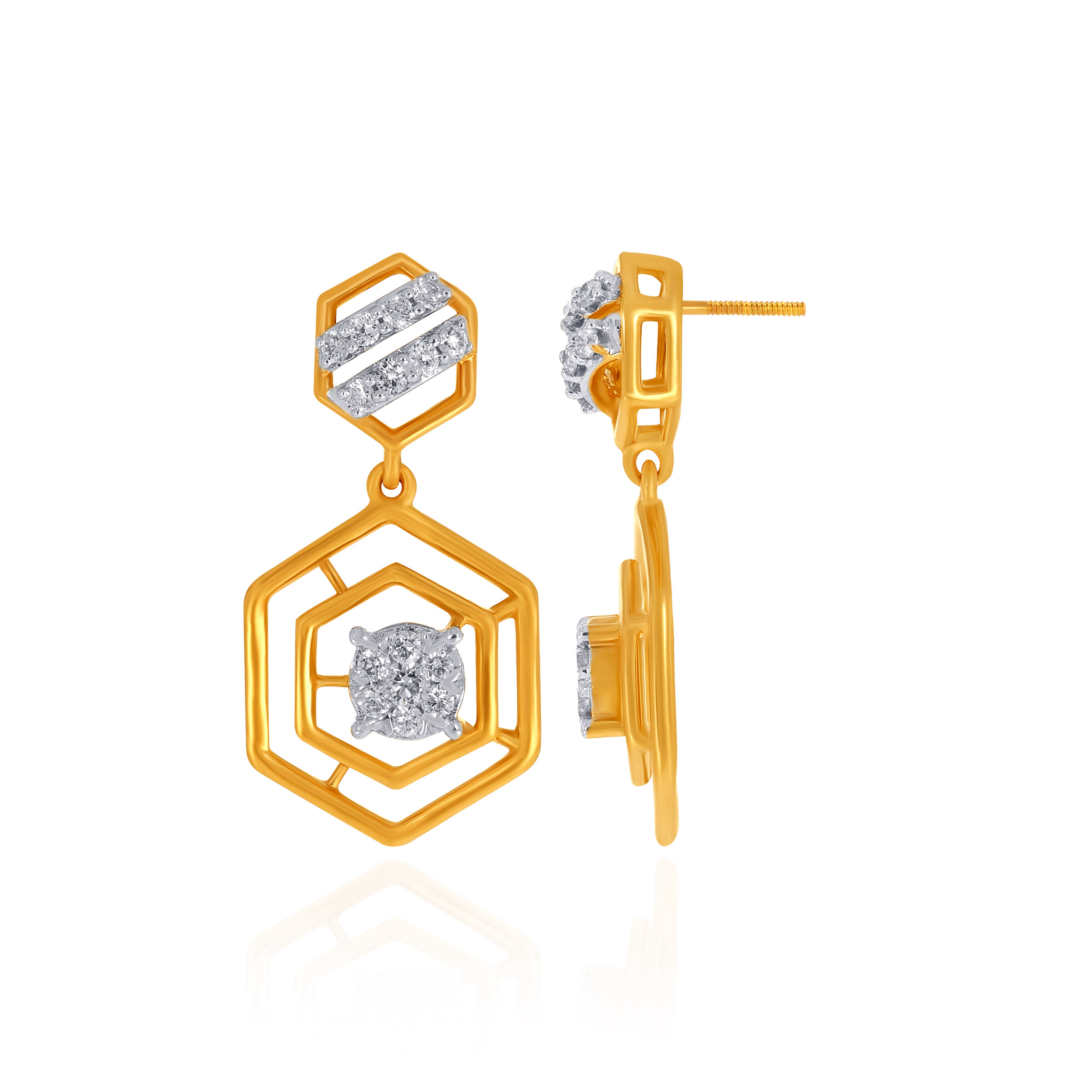 Radiant Gleam Diamond Drop Earrings - Senco Gold and Diamonds