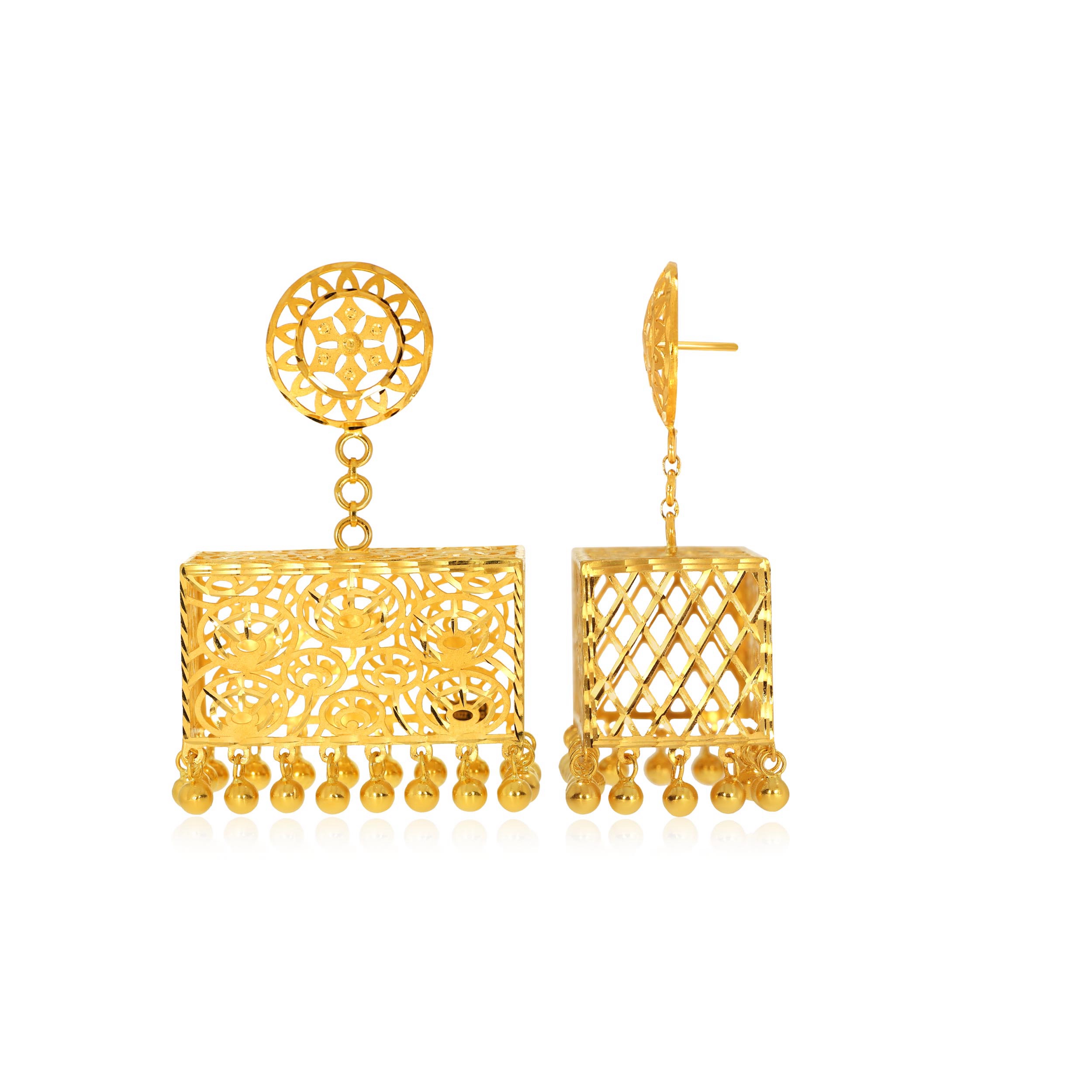 Gift of Beauty Gold Danglers - Senco Gold and Diamonds