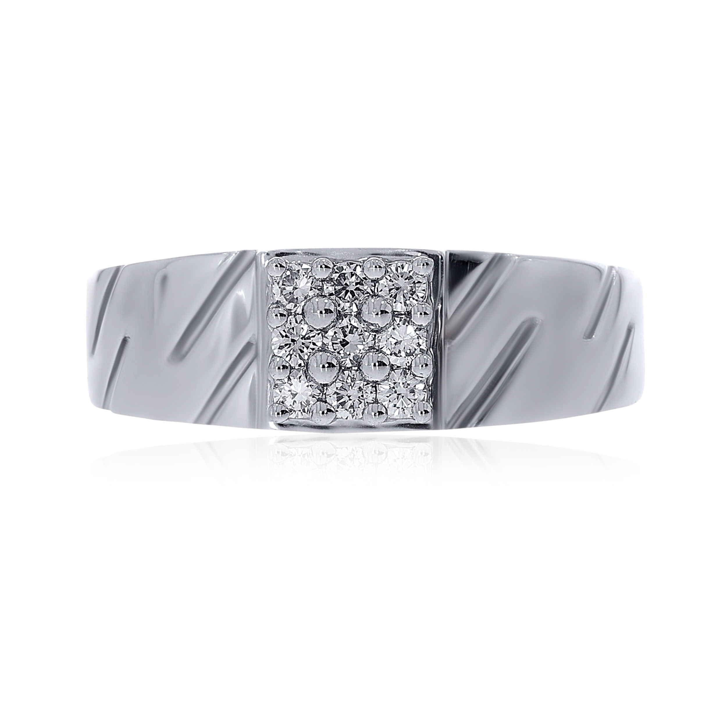 Dashing Shimmer Men Platinum Ring - Senco Gold and Diamonds