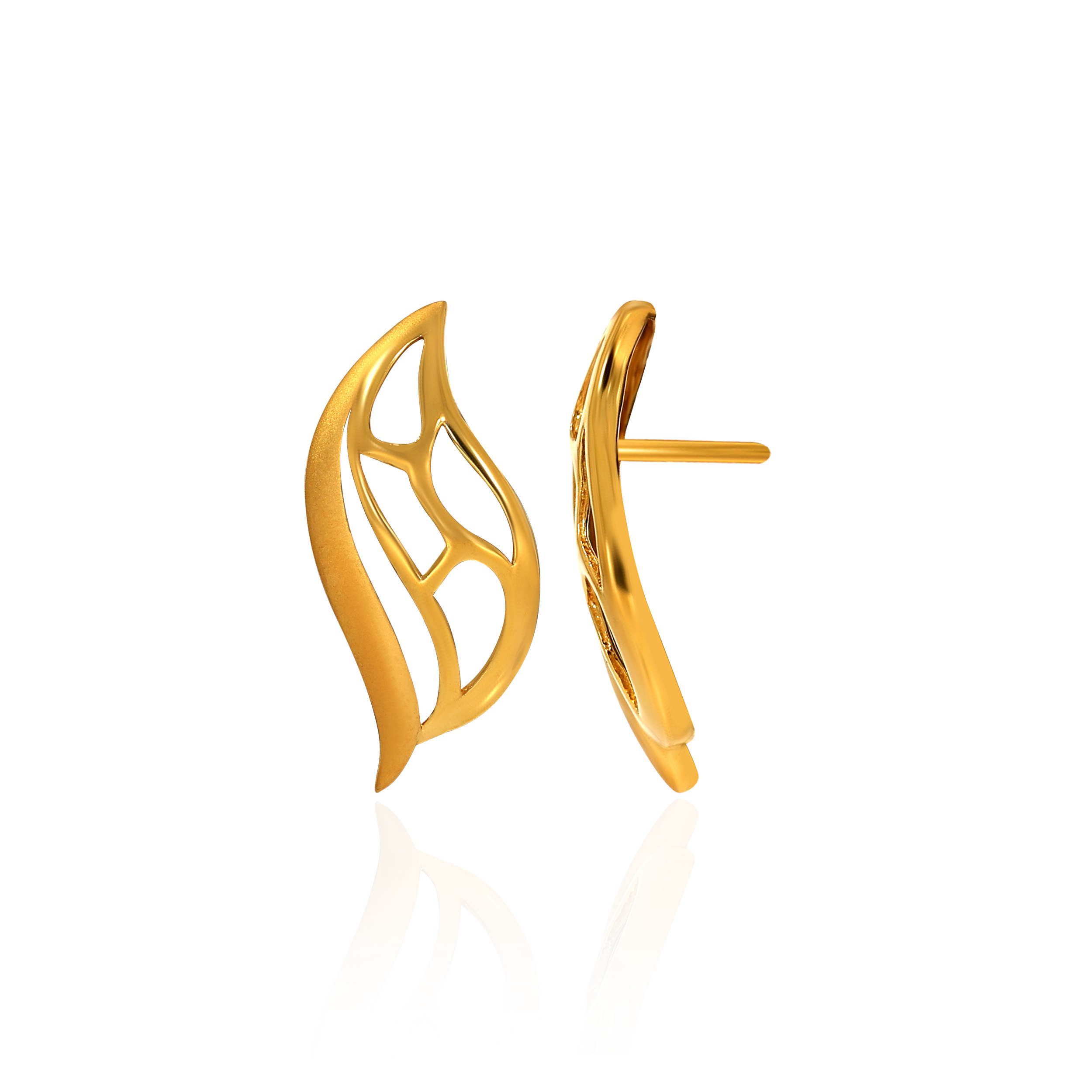Elara Sculpted Gold Earrings - Senco Gold and Diamonds