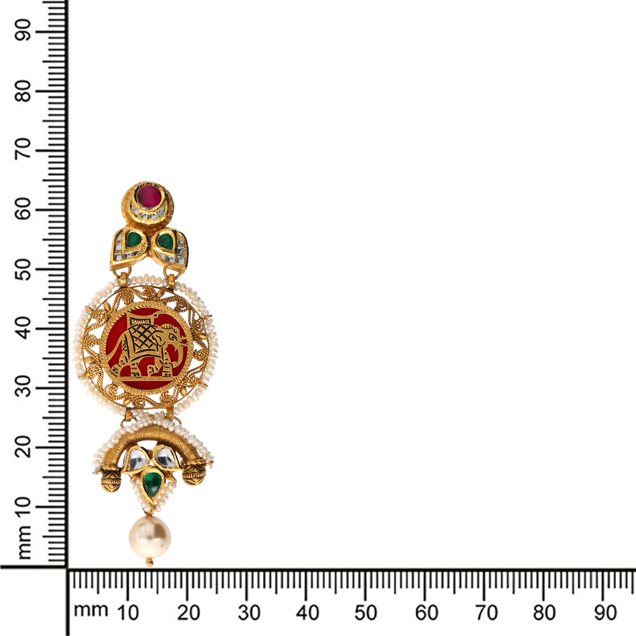 Vibrant Royalty Antique Gold Kundan Danglers - Senco Gold and Diamonds