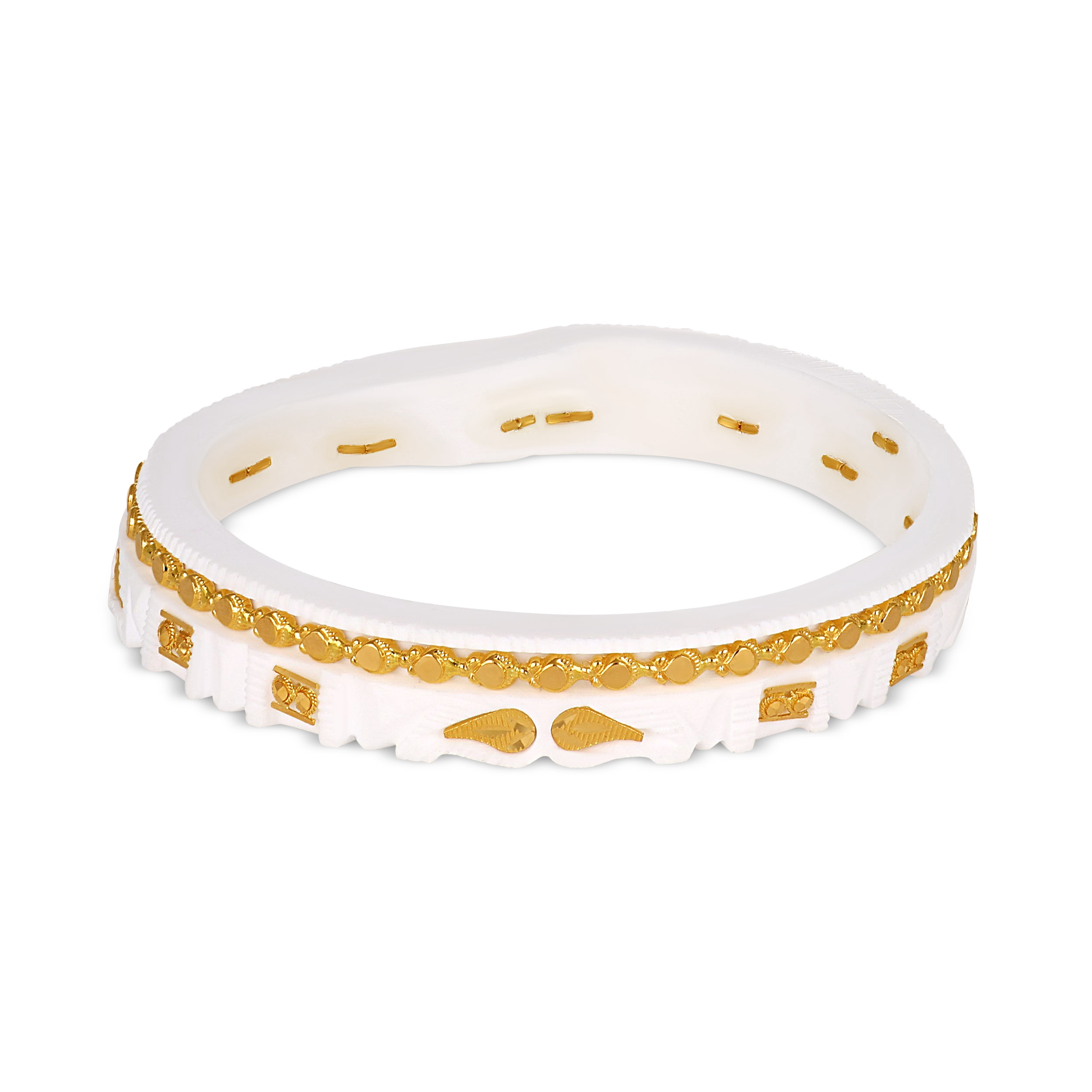 Ivory Grace Gold Sankha Bangle - Senco Gold and Diamonds