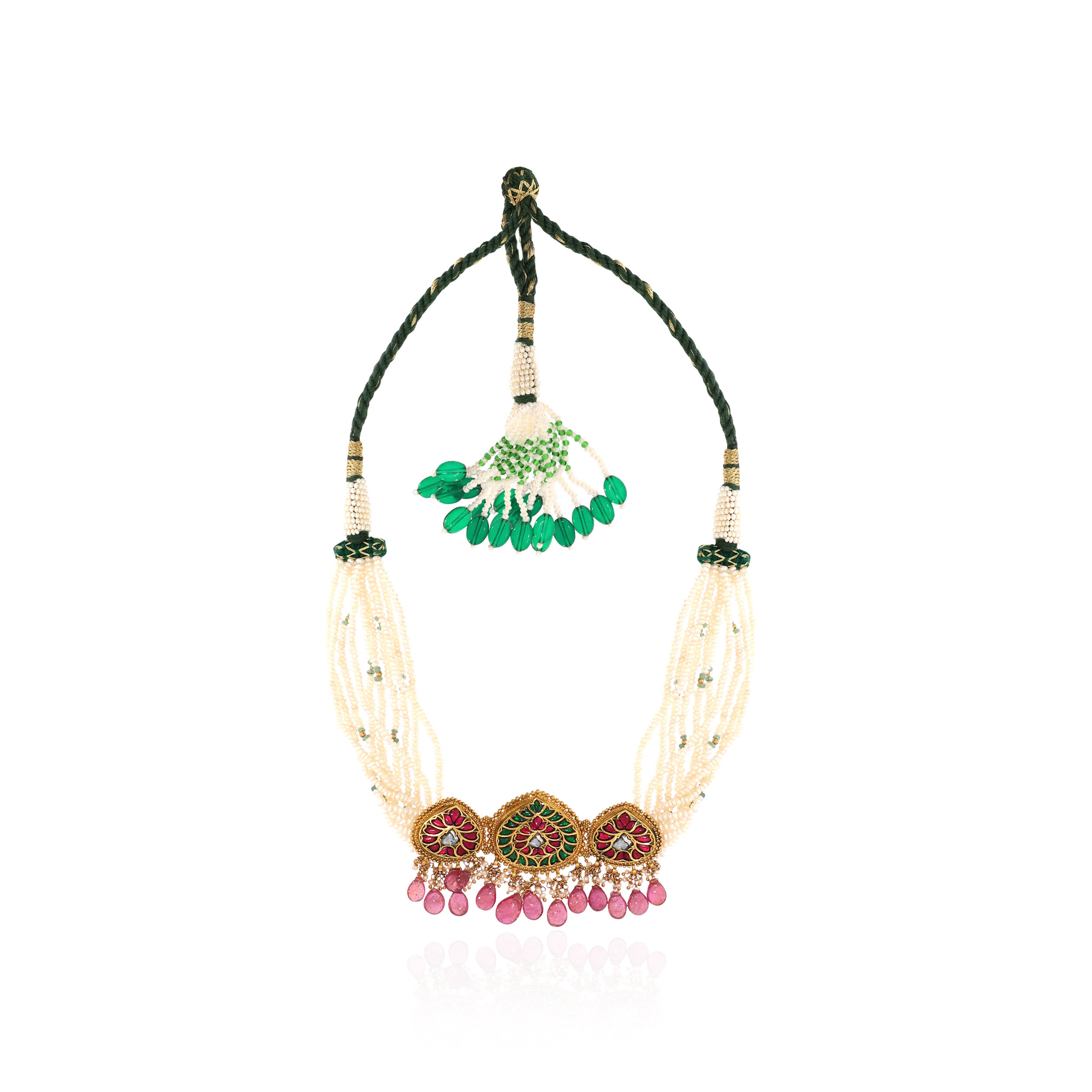 22K Yellow Gold Kundan Necklace-GN-D000788449 - Senco Gold and Diamonds