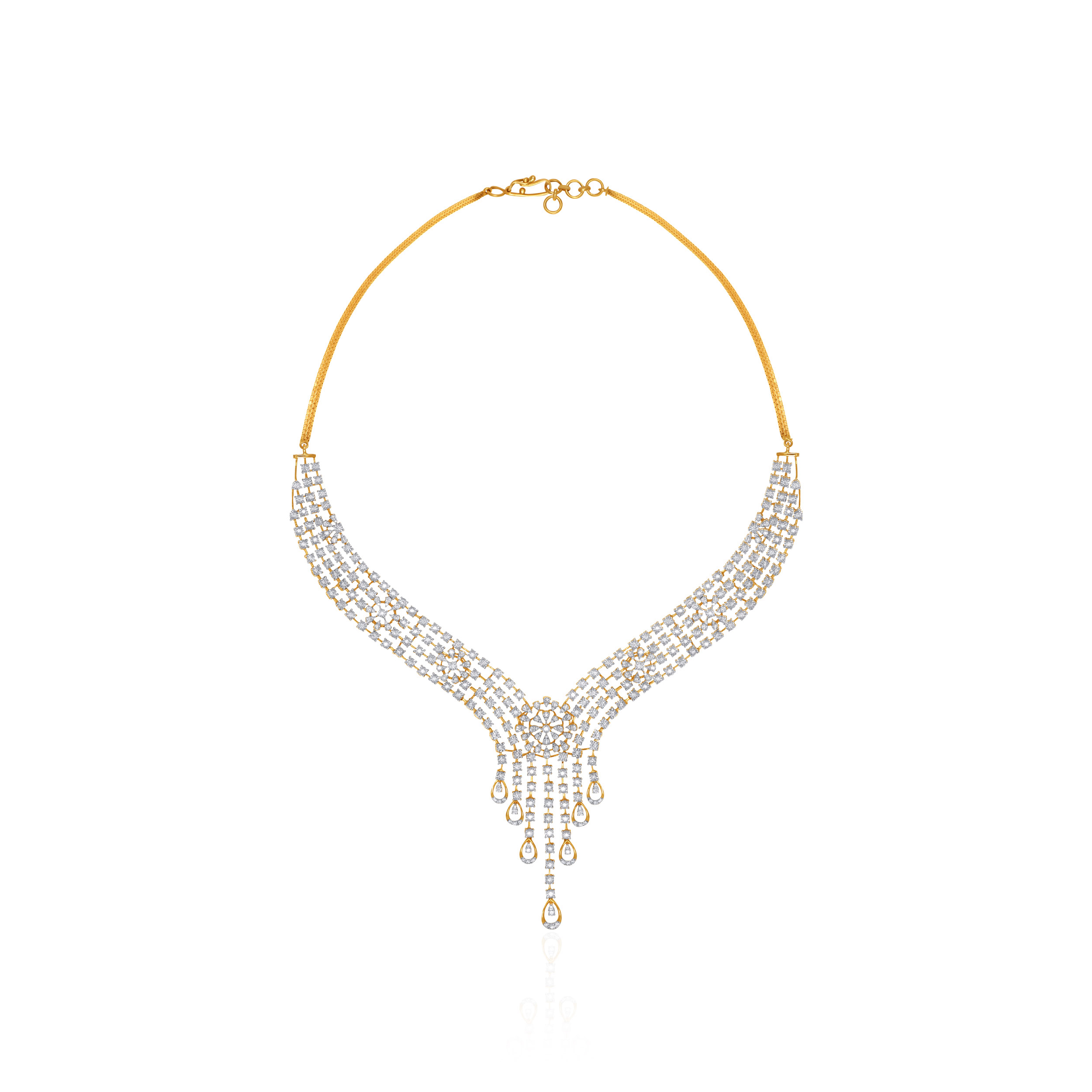 Cascade Of Waterfall Diamond Neklace - Senco Gold and Diamonds