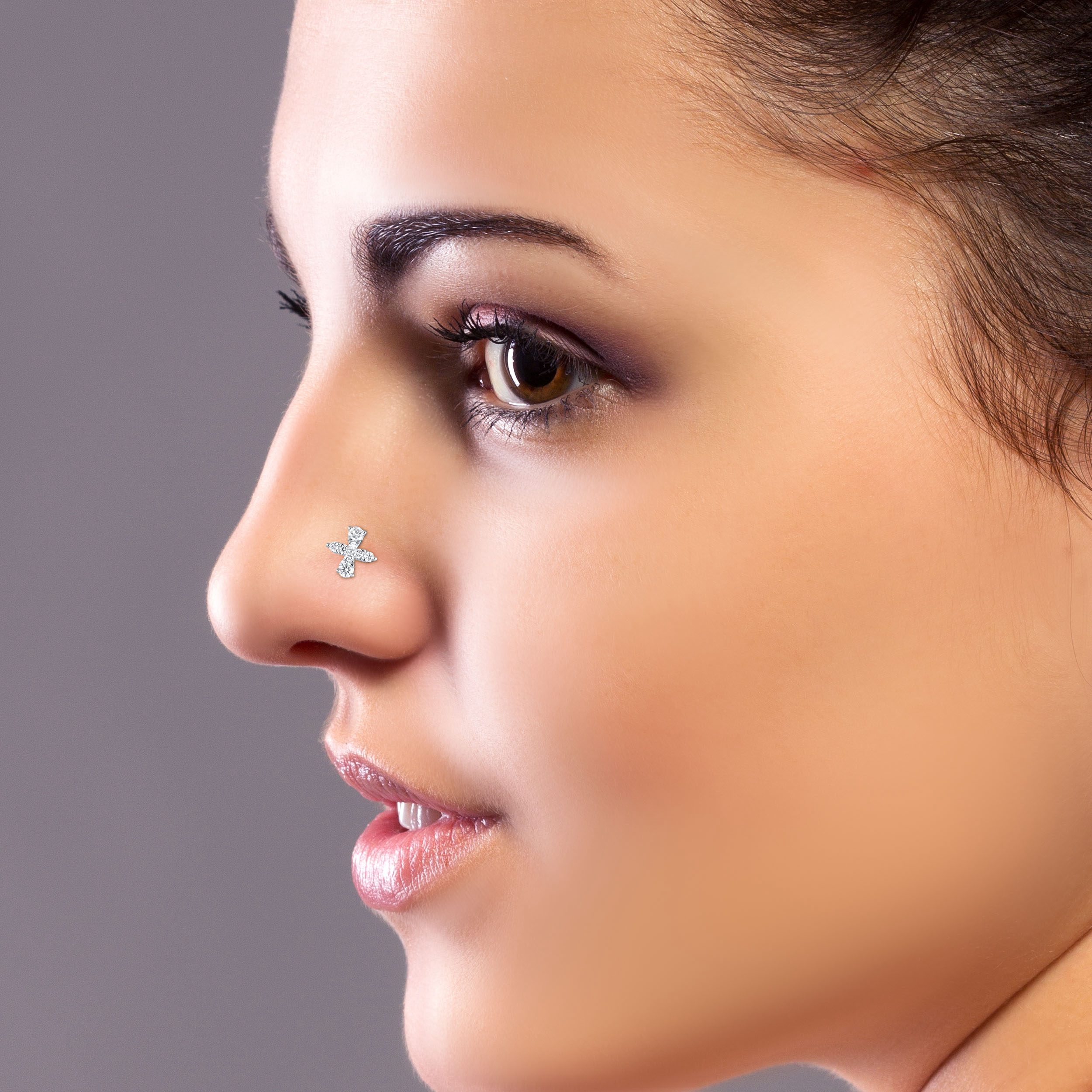Subtle Brilliance Diamond Nose Pin - Senco Gold and Diamonds