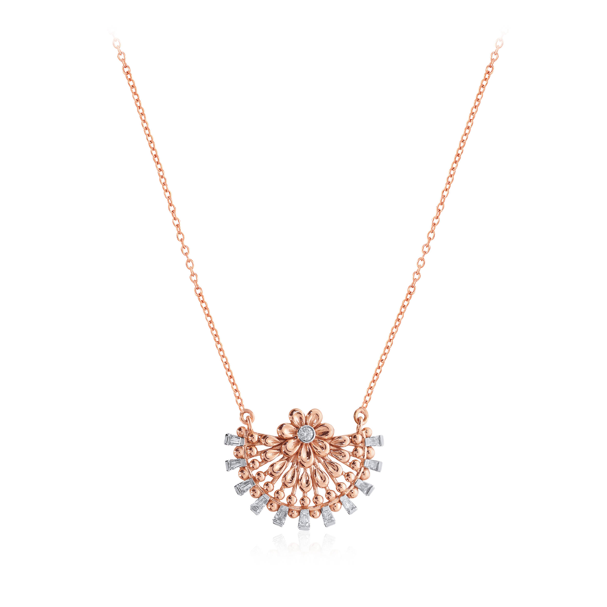 Fusion Bloom Diamond Chain Pendant - Senco Gold and Diamonds