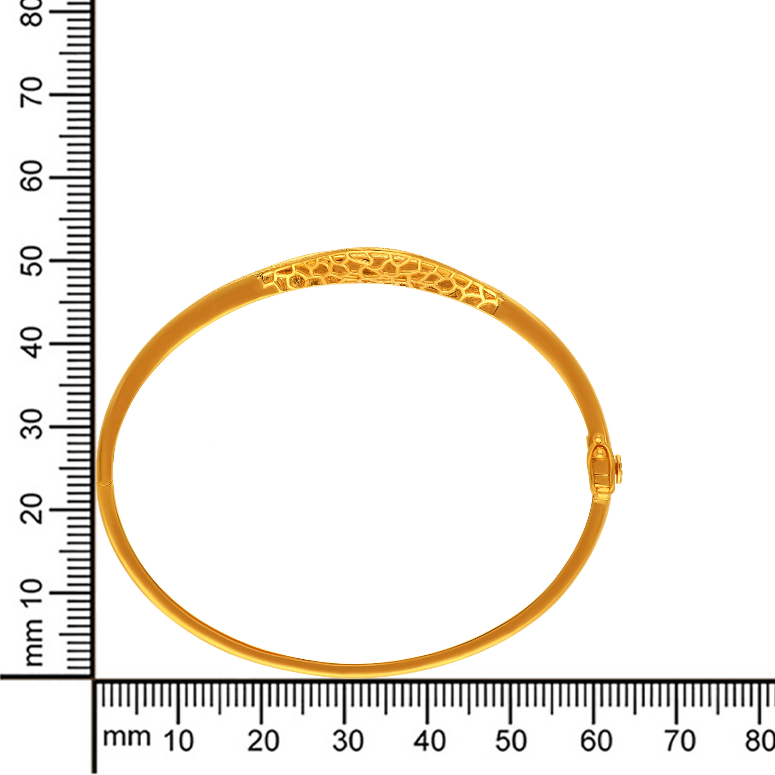 Wavelet Mesh Gold Chur Bangle - Senco Gold and Diamonds