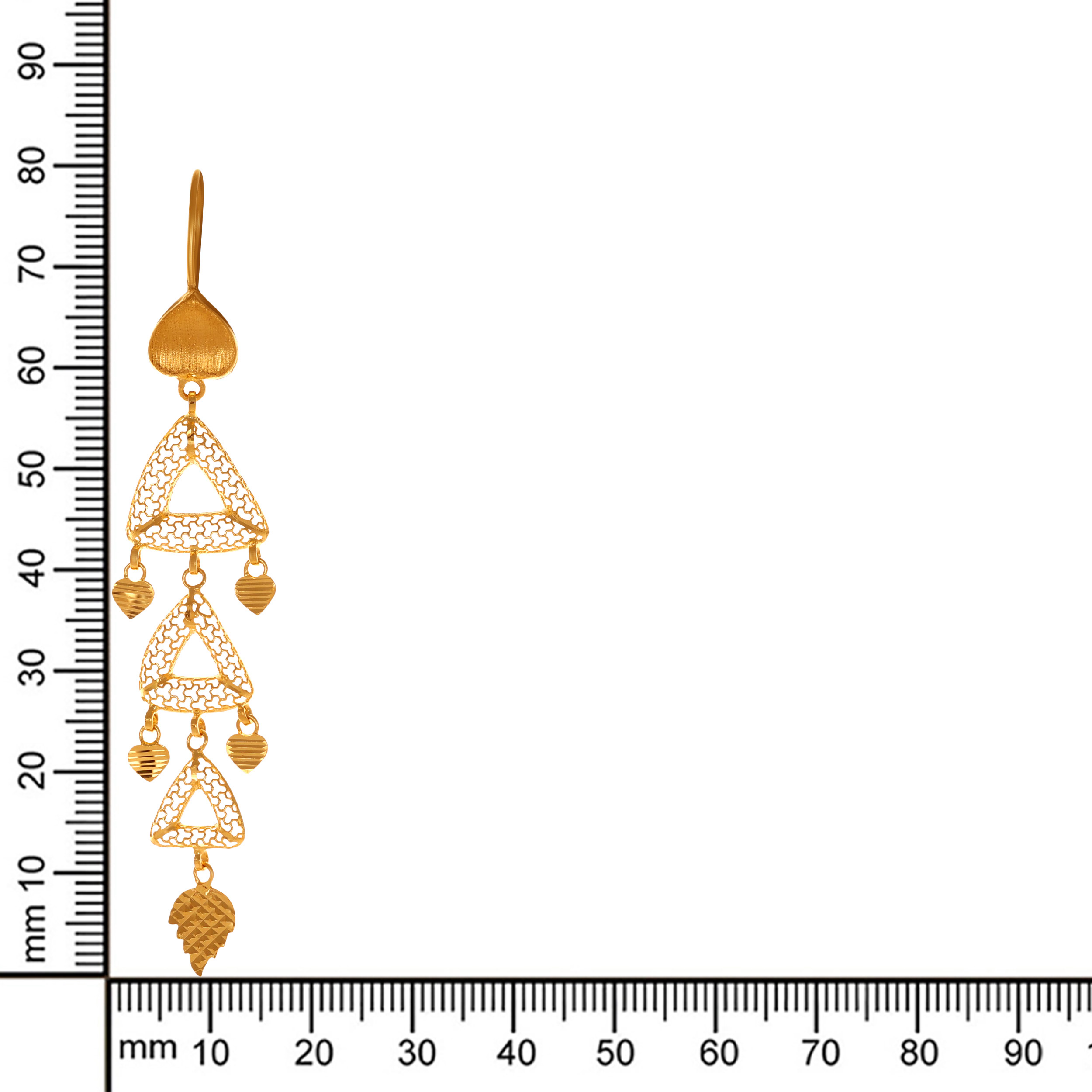 Trio Cascade Gold Hook Earrings - Senco Gold and Diamonds