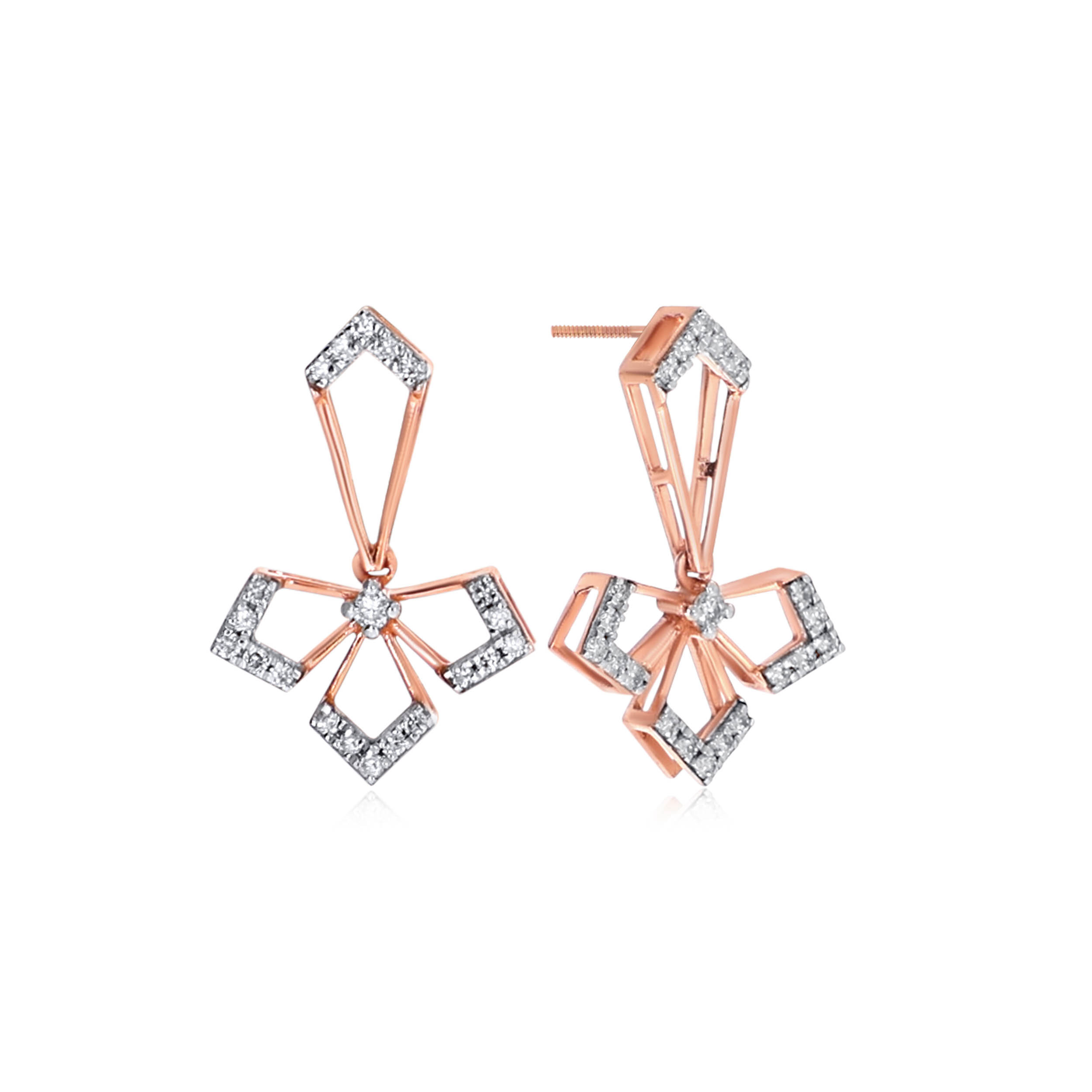Dangling Bloom Diamond Drop Earrings - Senco Gold and Diamonds