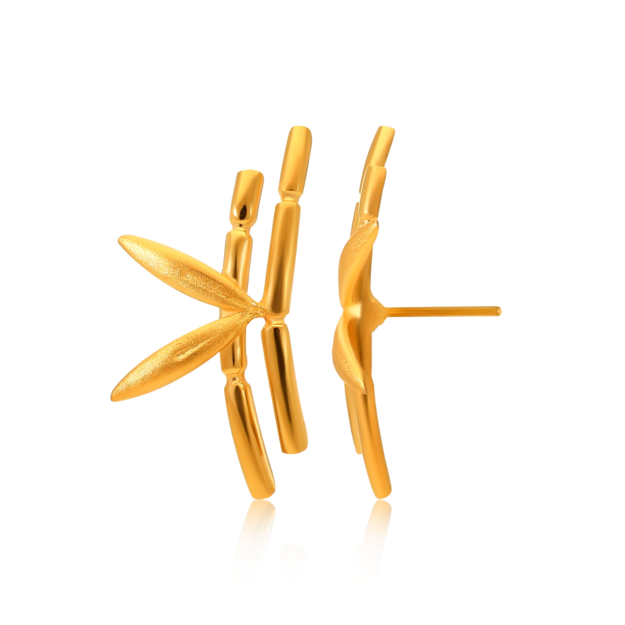 Bamboo Whisper Gold Earrings - Senco Gold and Diamonds