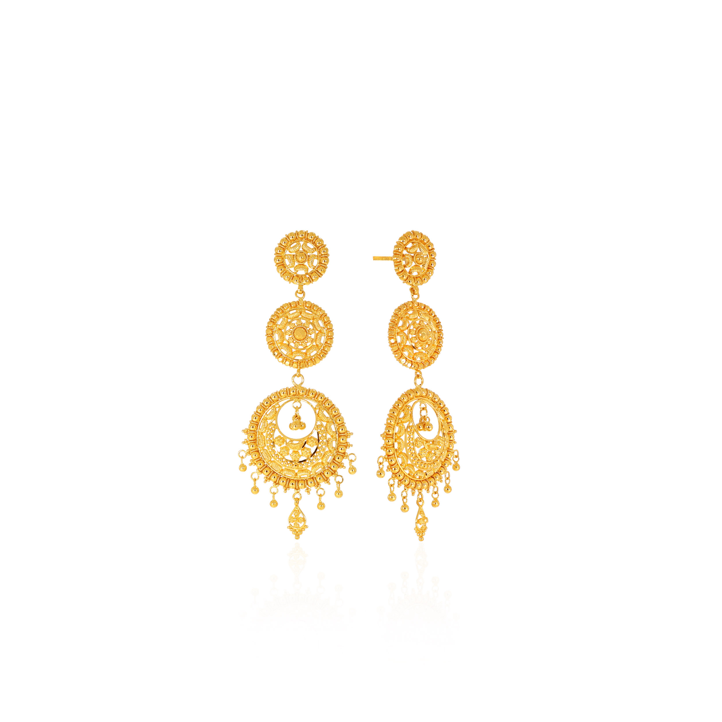 Trio Union Gold Chandbali Earrings - Senco Gold and Diamonds