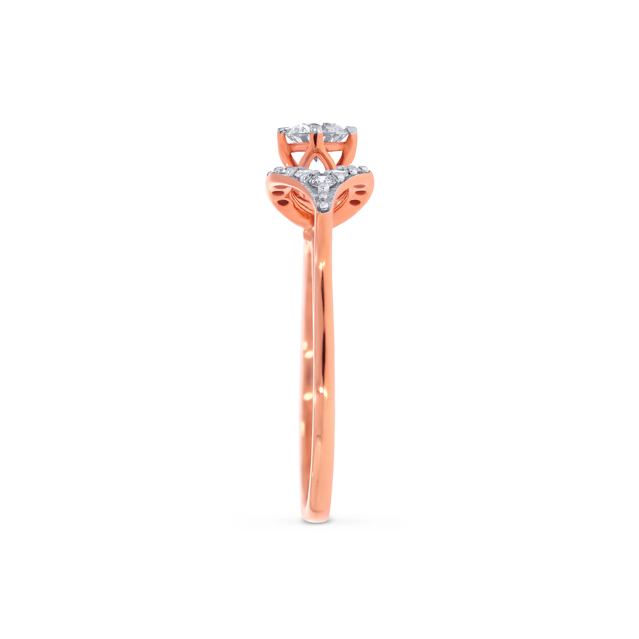 18K Rose Gold Diamond Ring-DLR-D000754607 - Senco Gold and Diamonds