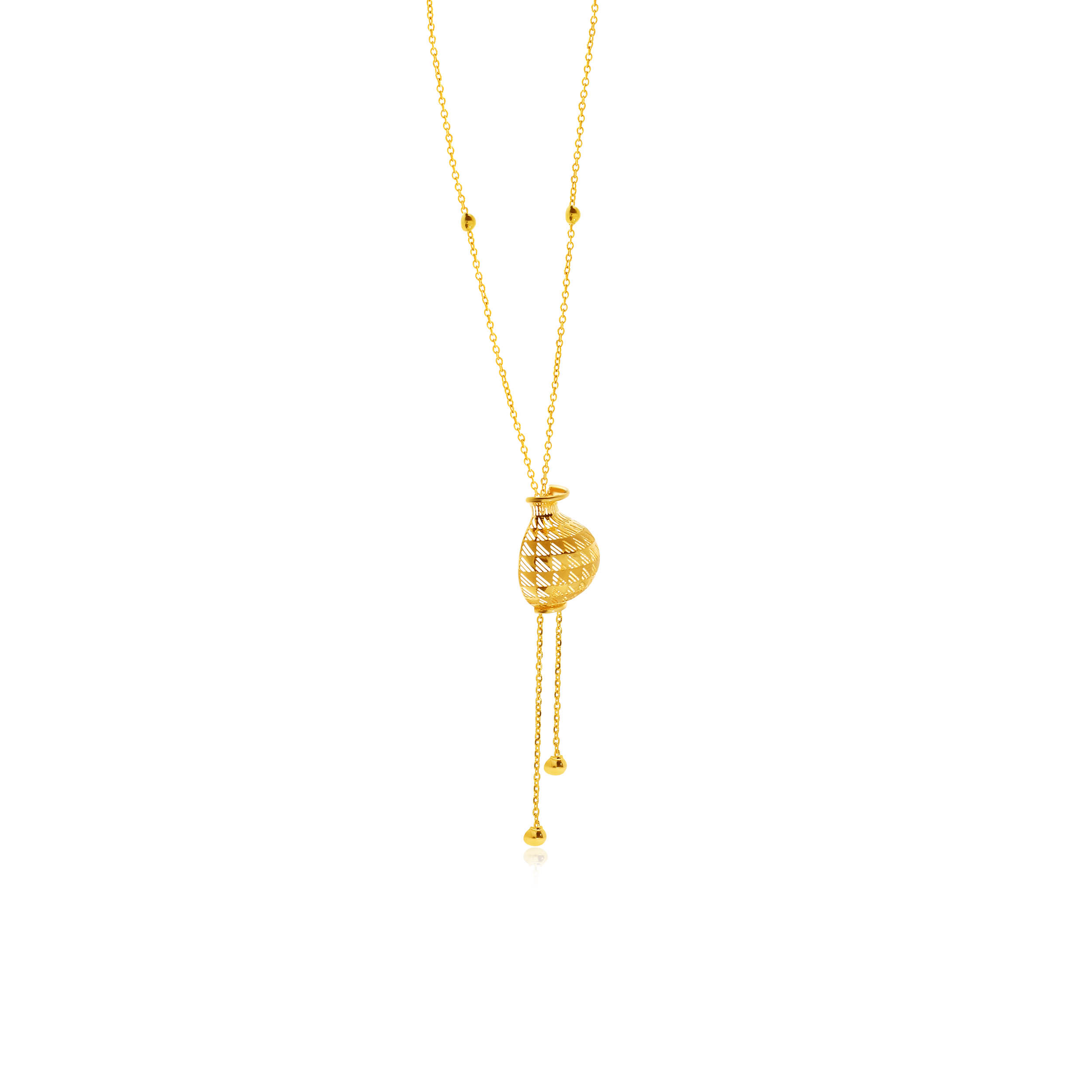 Artistic Pot Gold Chain Pendant - Senco Gold and Diamonds