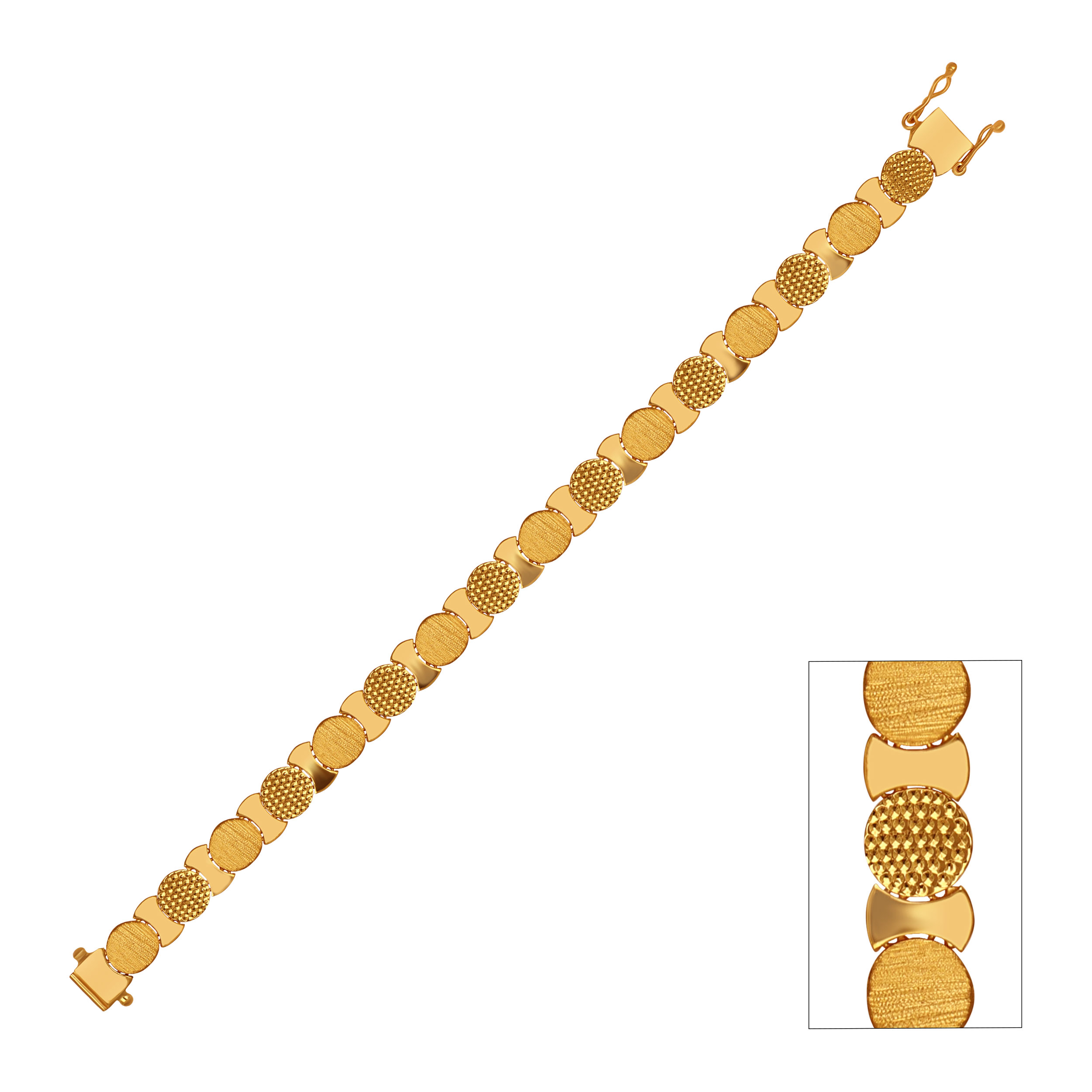 Circle Edge Men's Gold Wristlet - Senco Gold and Diamonds