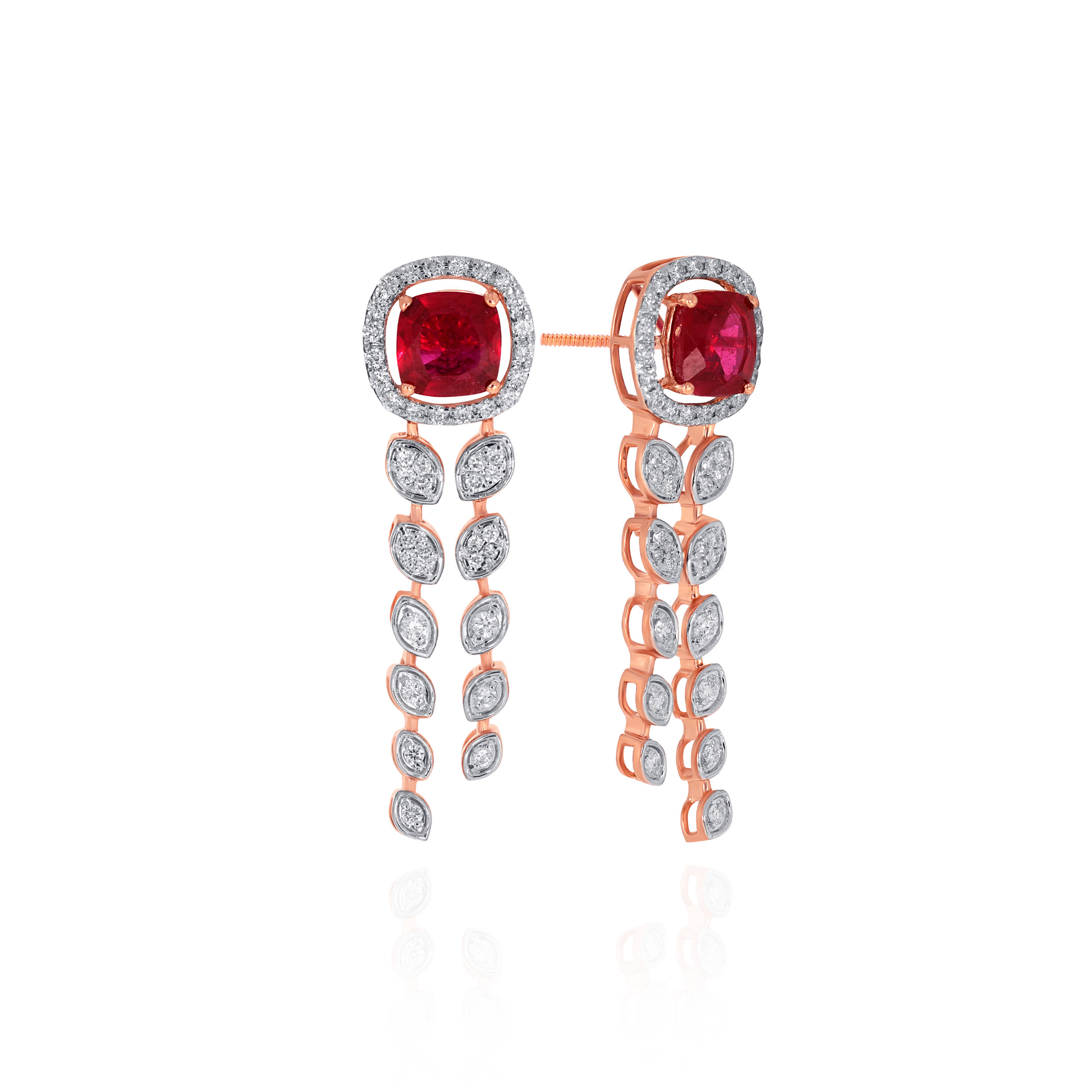 Ruby Leaffall Diamond Earrings - Senco Gold and Diamonds