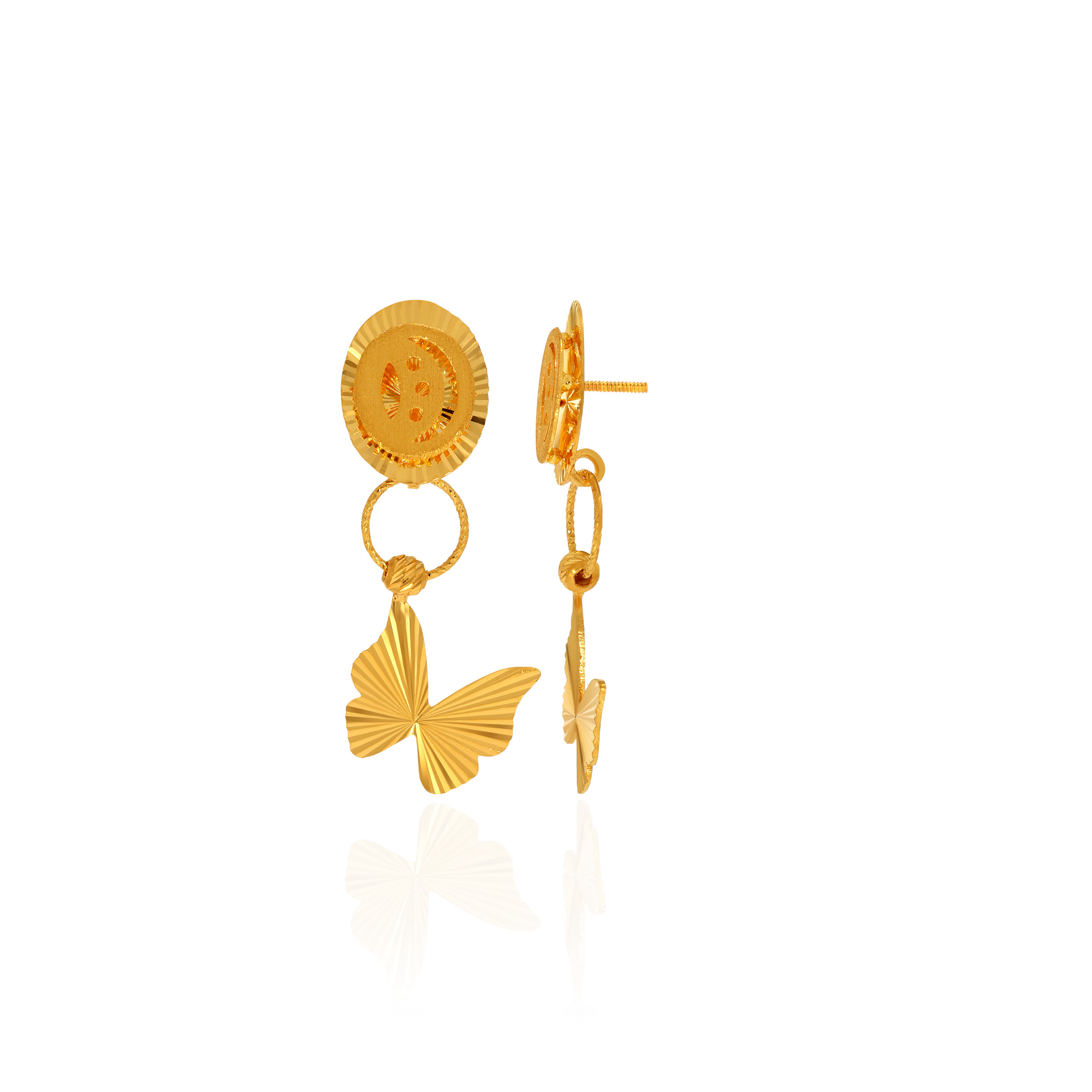 22K Yellow Gold Gold Drop Earrings-GP-D000632059 - Senco Gold and Diamonds