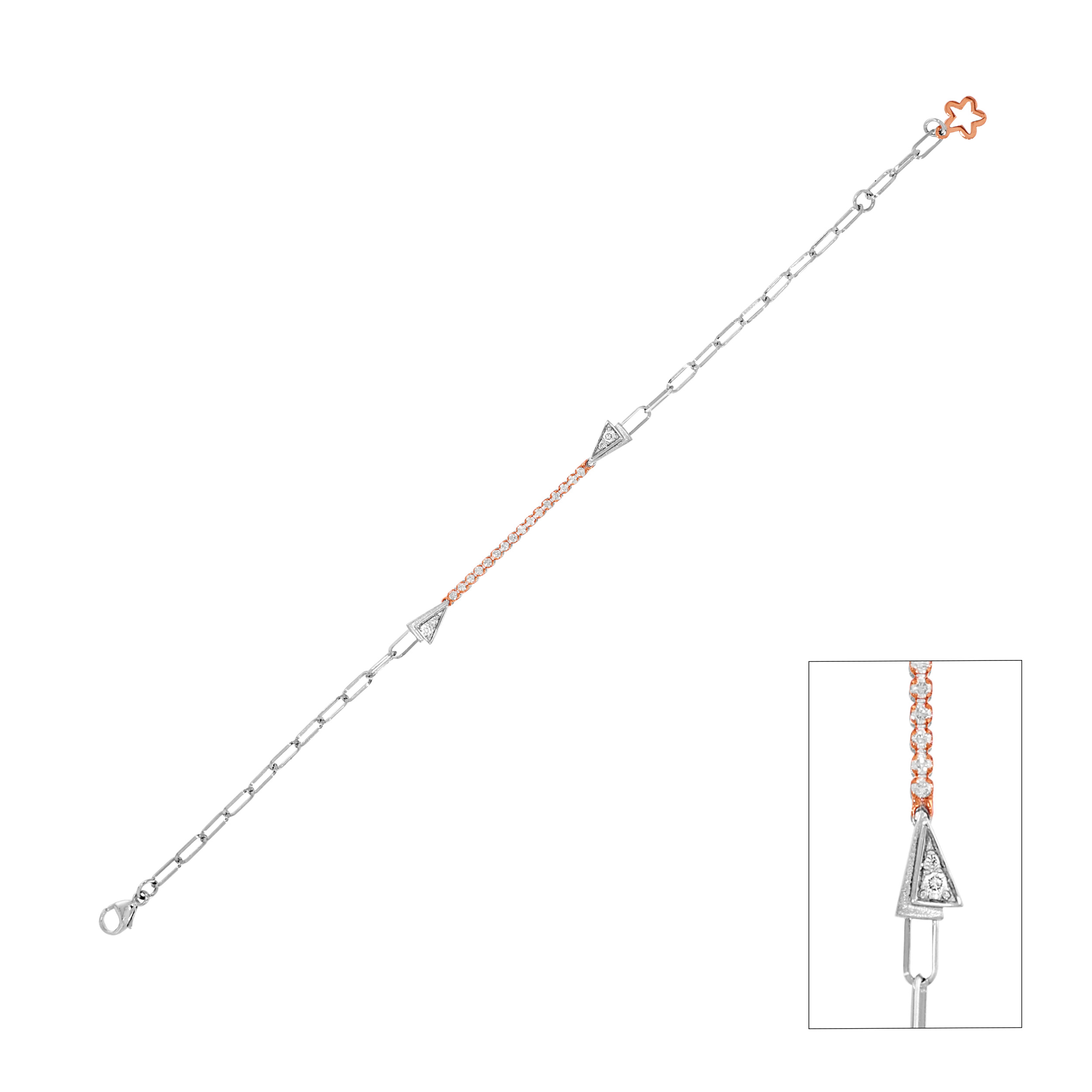 Delicate Dual Tone Platinum Bracelet - Senco Gold and Diamonds