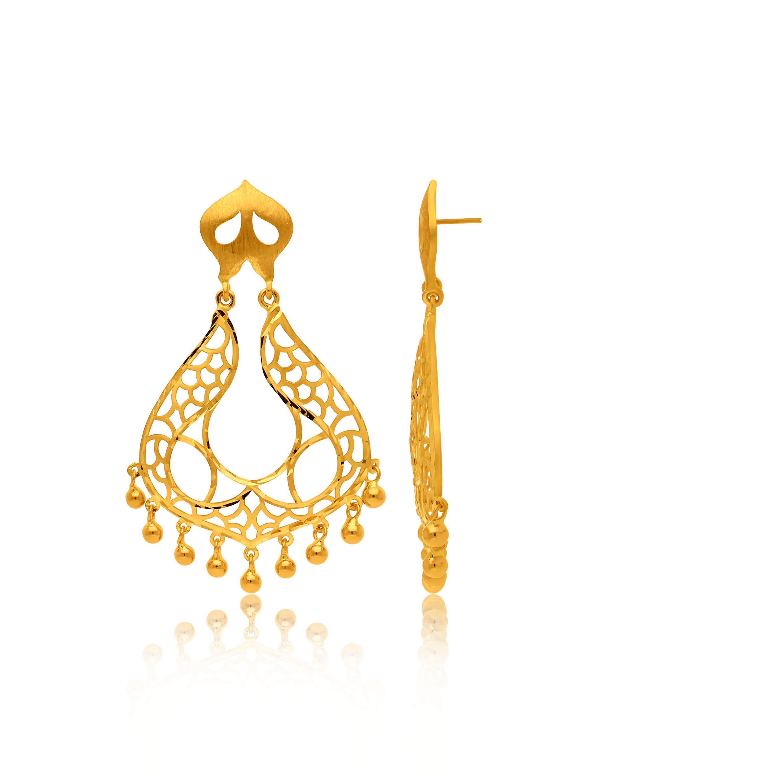 22K Yellow Gold Danglers_GP-SAD0006141 - Senco Gold and Diamonds