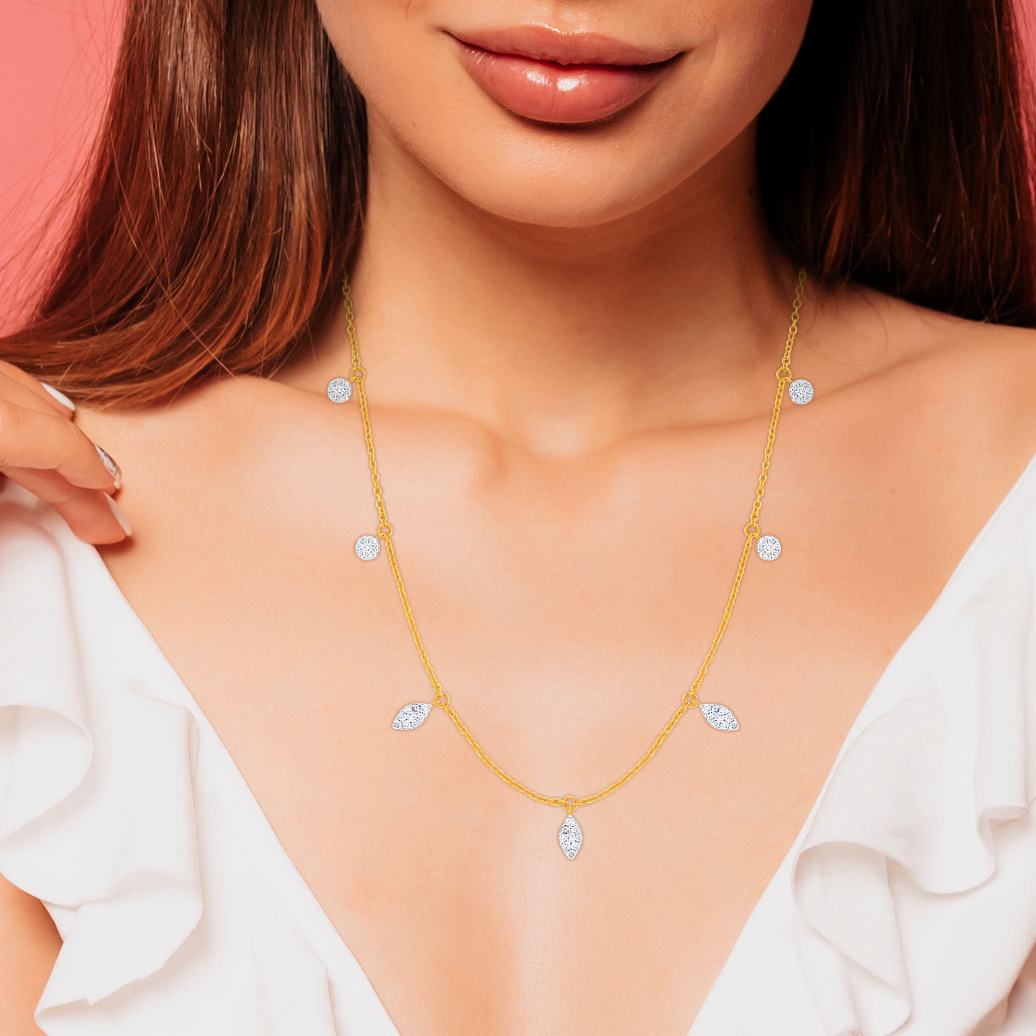 Graceful Flicker Diamond Gold Necklace - Senco Gold and Diamonds