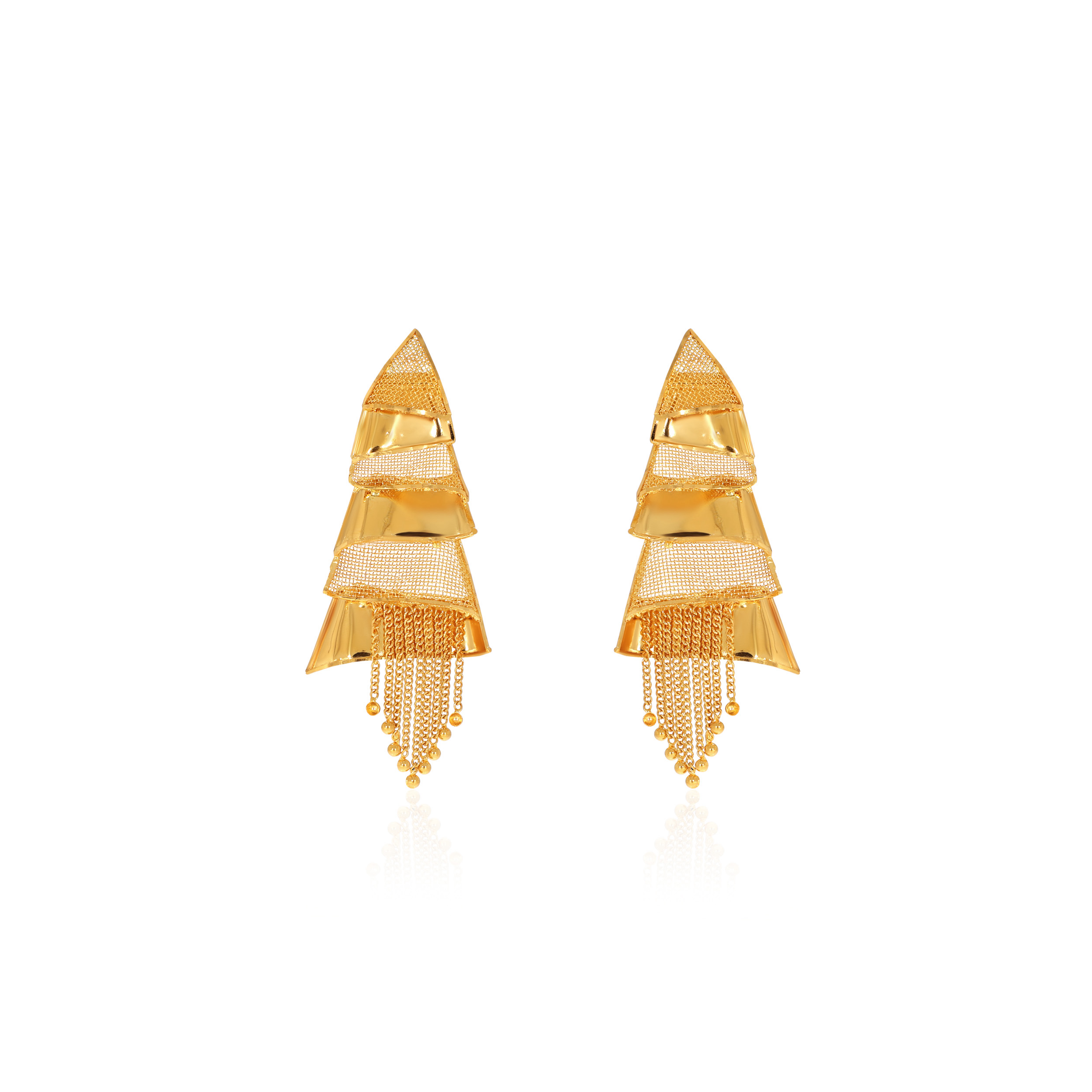 Contemporary Appeal Gold Earrings - Senco Gold and Diamonds