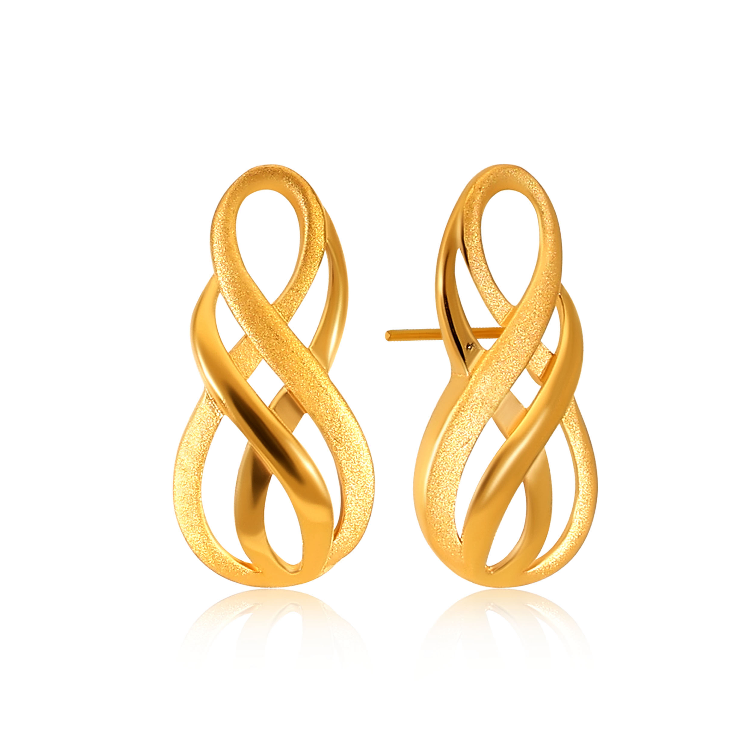 Eternal Knot Gold Studs - Senco Gold and Diamonds