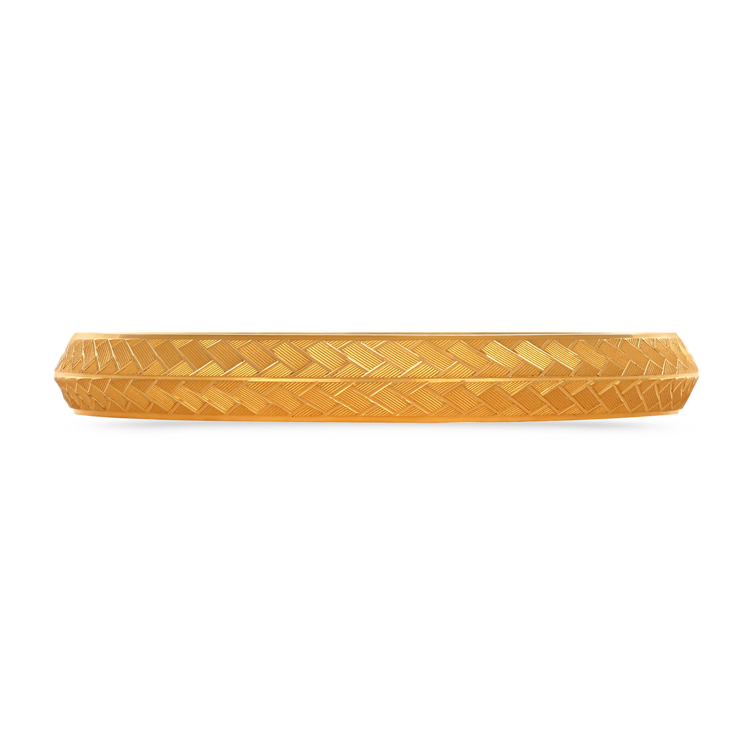 Woven Pattern Men's Gold Kada - Senco Gold and Diamonds