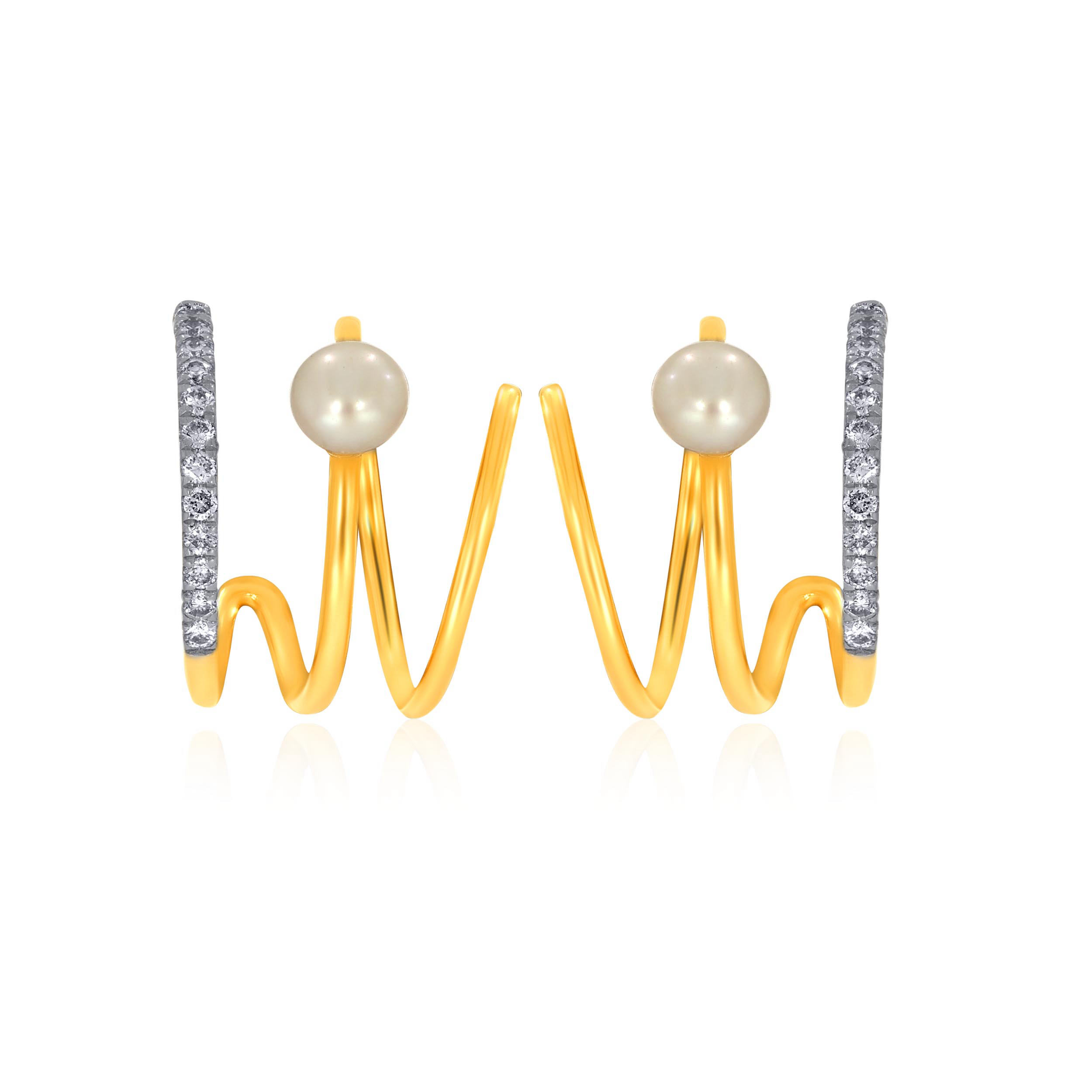 Swirl Queen Diamond Ear Cuffs - Senco Gold and Diamonds
