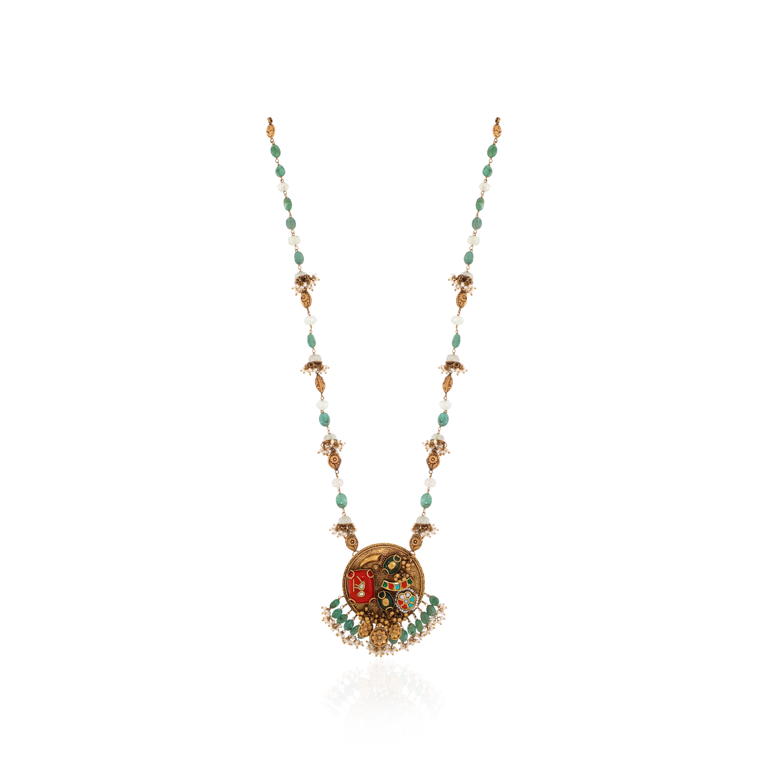 22K Yellow Gold Kundan Necklace-GN-D000782872 - Senco Gold and Diamonds
