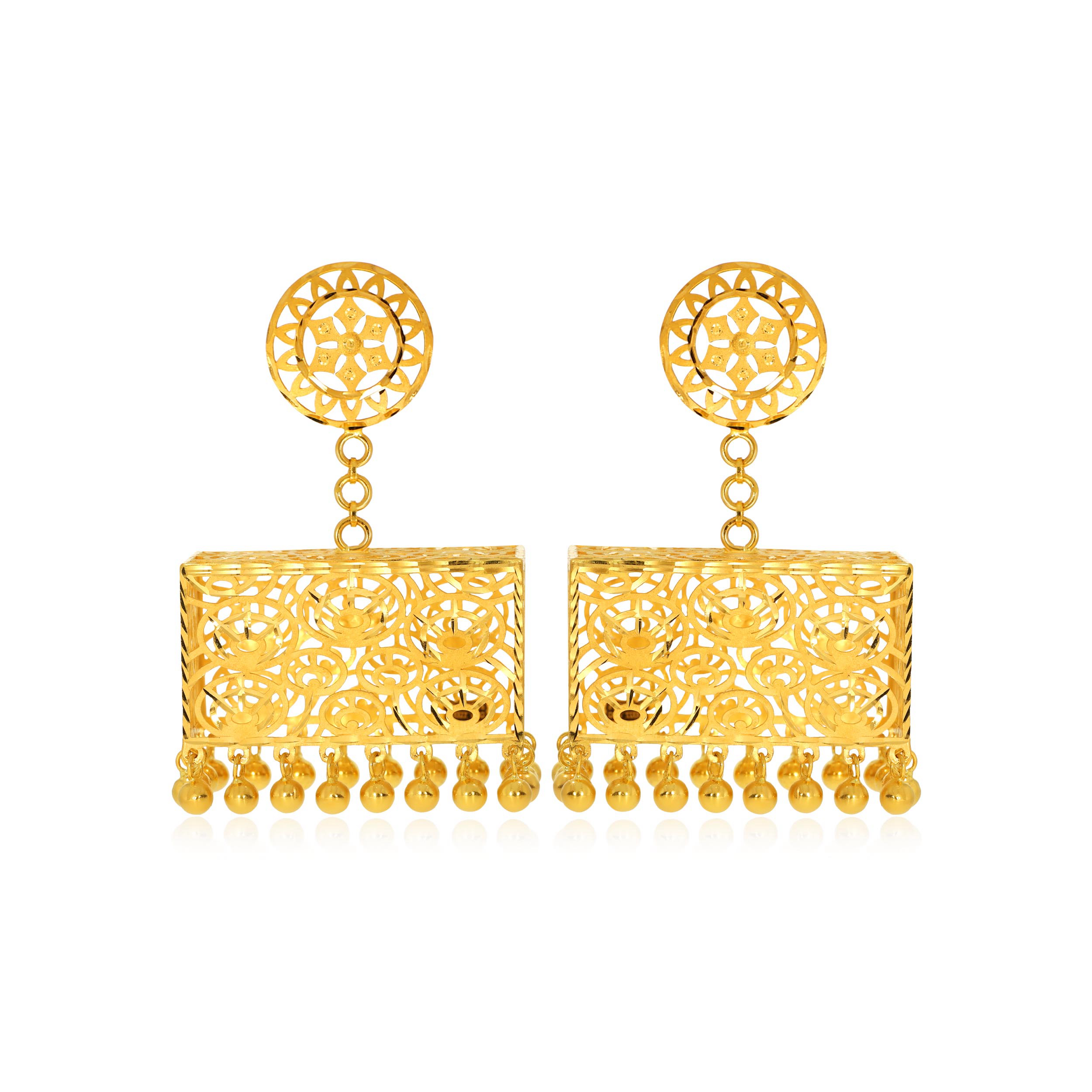 Gift of Beauty Gold Danglers - Senco Gold and Diamonds