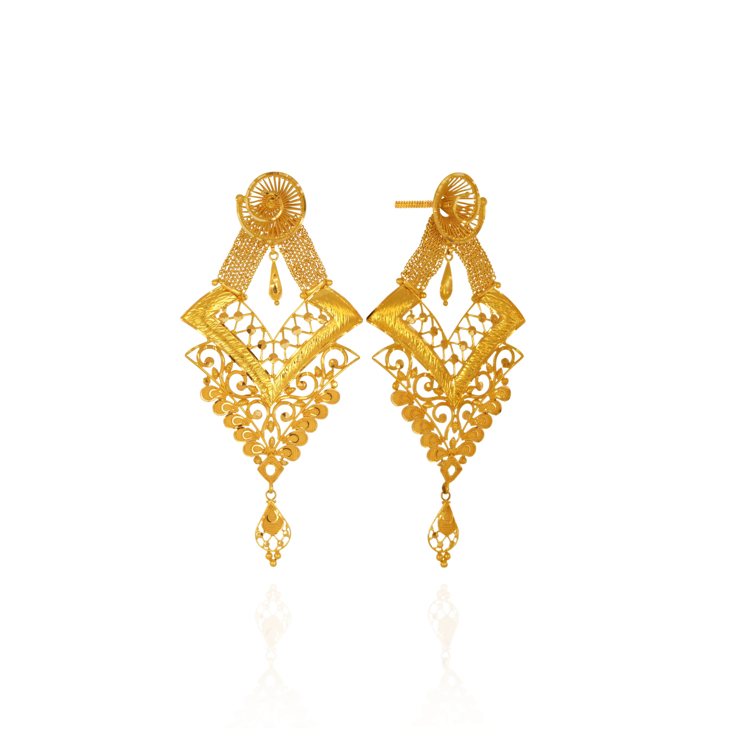 Majestic Veil Gold Earrings - Senco Gold and Diamonds